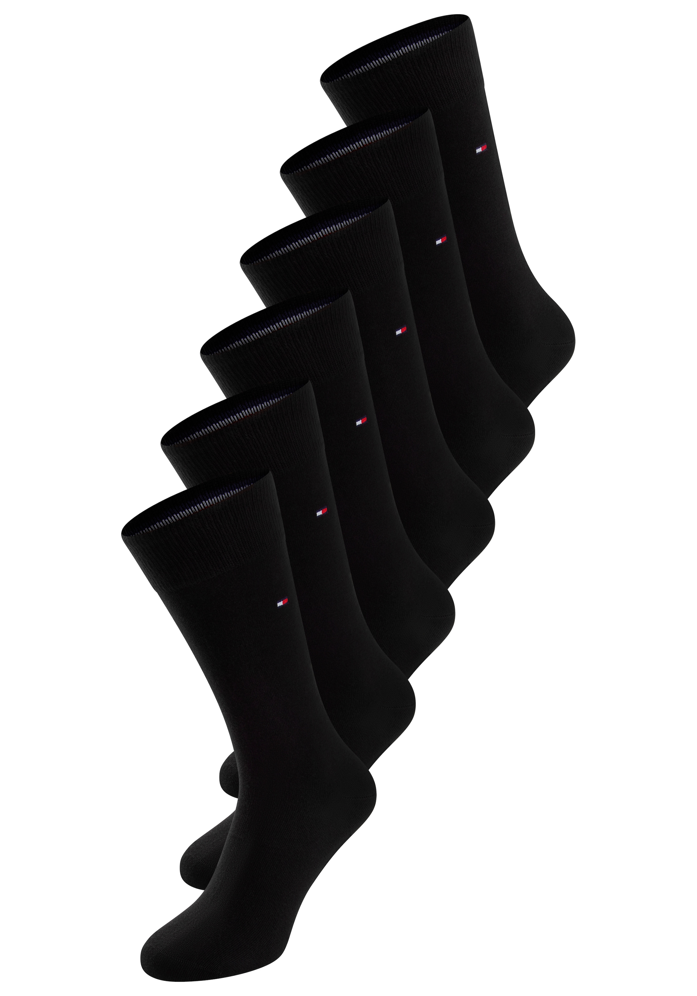 Tommy Hilfiger Chaussettes »TH MEN SOCK 6P ECOM« Packung, 6 Paar, 6 Couple tlg. Gekämmte Baumwolle, atmungsaktiv, druckfreier Bund