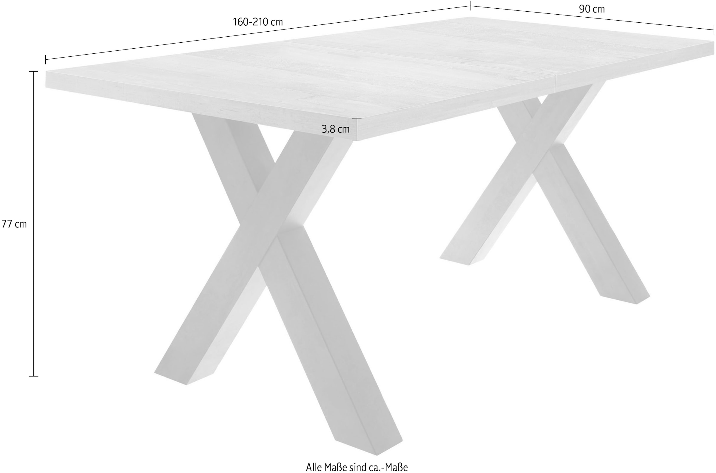 Mäusbacher Esstisch »Mister TOPSELLER!«, mit Auszug (160-210 cm), Gestell in X-Form