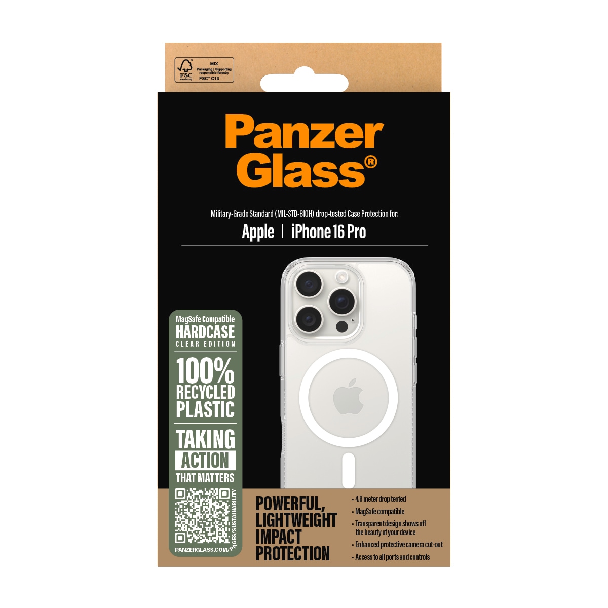 CARE by PanzerGlass Handyhülle »HardCase mit MagSafe für Apple iPhone 16 Pro« Backcover, Schutzhülle, Handyschutzhülle, Case, Schutzcase, stossfest