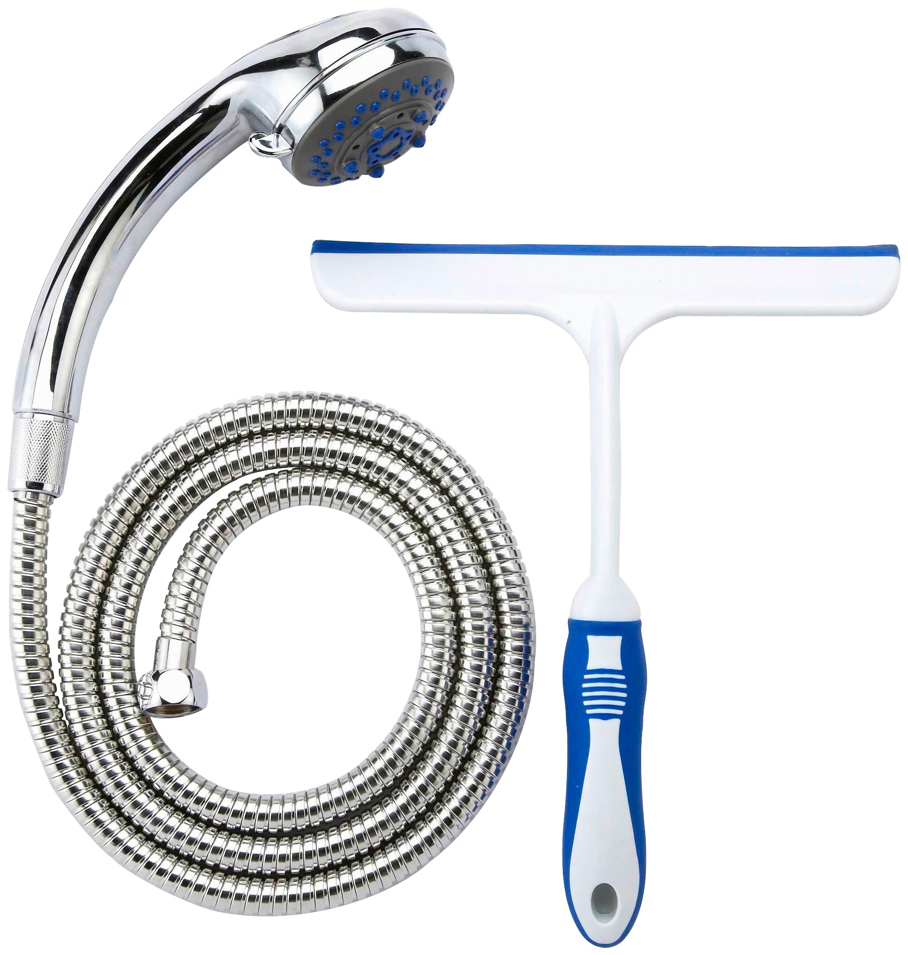 Image of Schütte Handbrause Set, 3 Stk. tlg. Handbrauseset mit Abzieher und 3 Funktionen, Duschkopf mit Schlauch