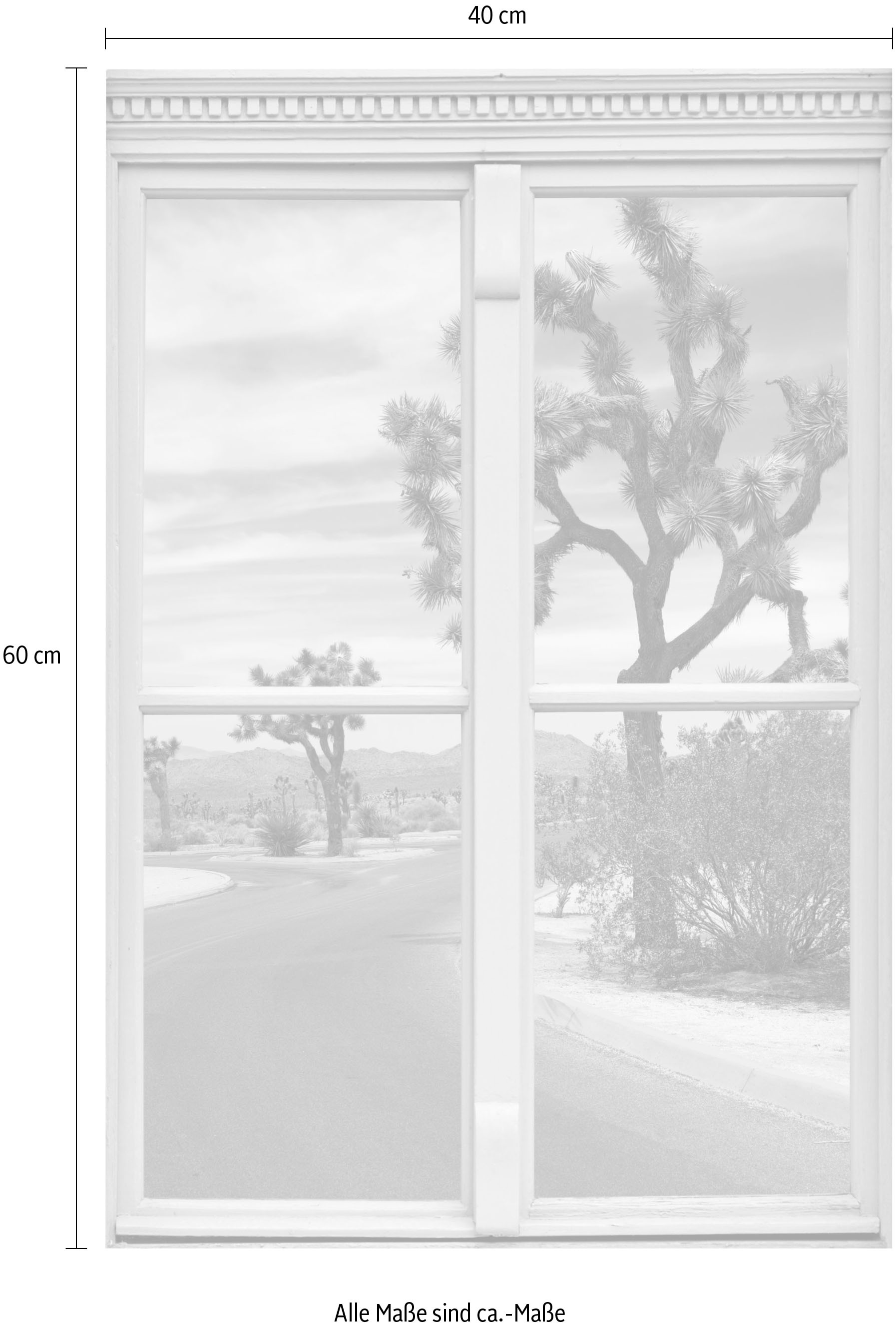 queence Wandsticker »Landstrasse«, Wandsticker, Wandbild, selbstklebend, 3D, Fenster