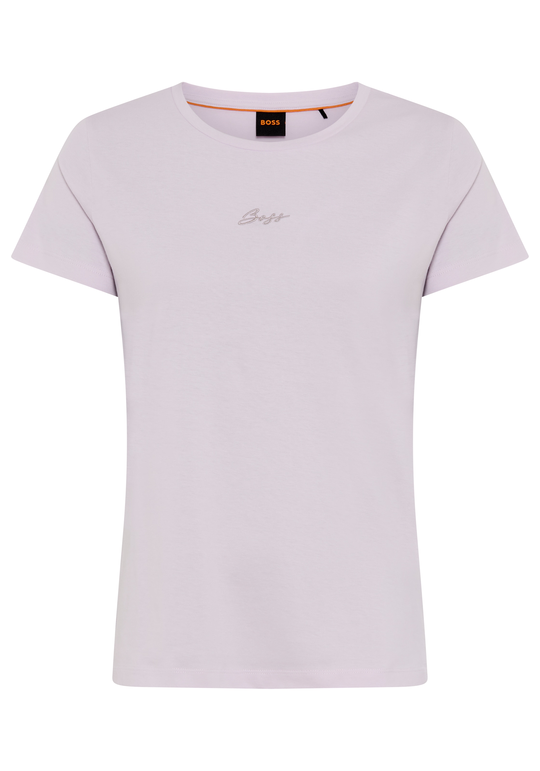 Image of BOSS ORANGE T-Shirt "Elove Embro Premium Damenmode" mit Rundhals, Slim Fit