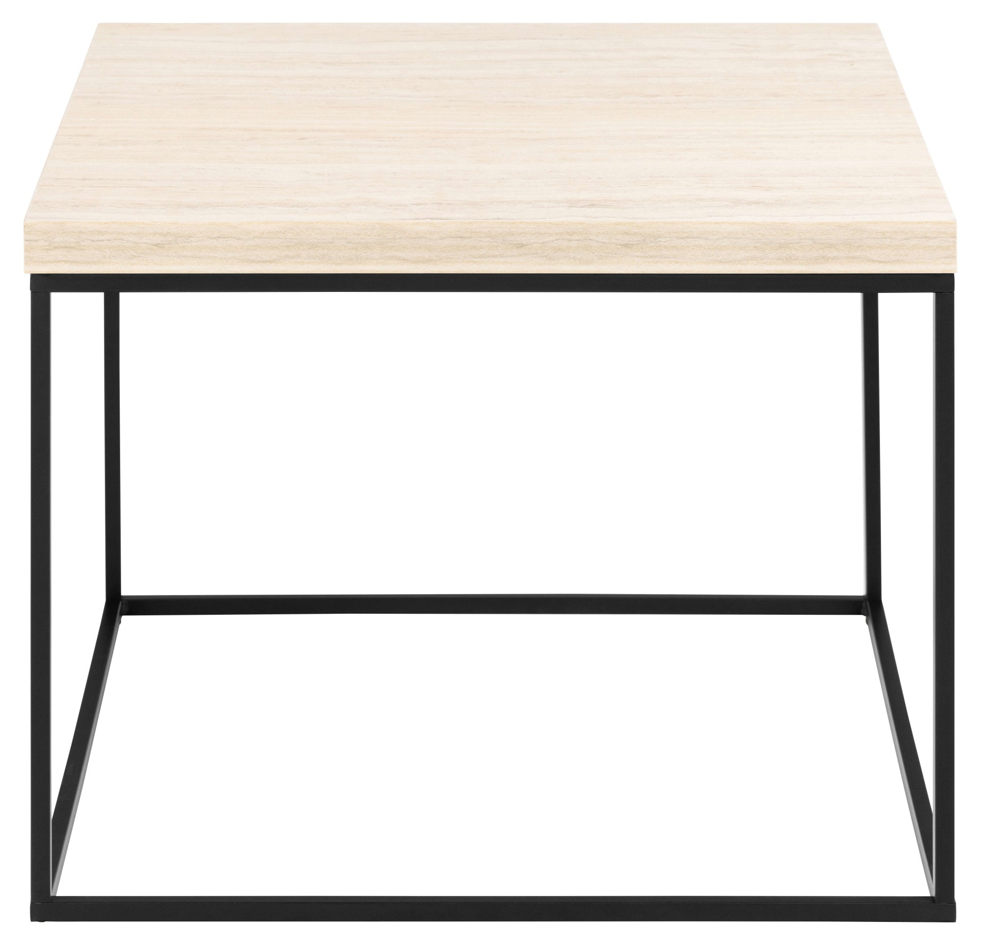 Image of ACTONA GROUP Couchtisch "Barossa, Wohnzimmer-Tisch, quadratisch, in Steinoptik, Modern" Stabile schwarze Stahlbeine, in mehreren Varianten, Breite: 60 cm