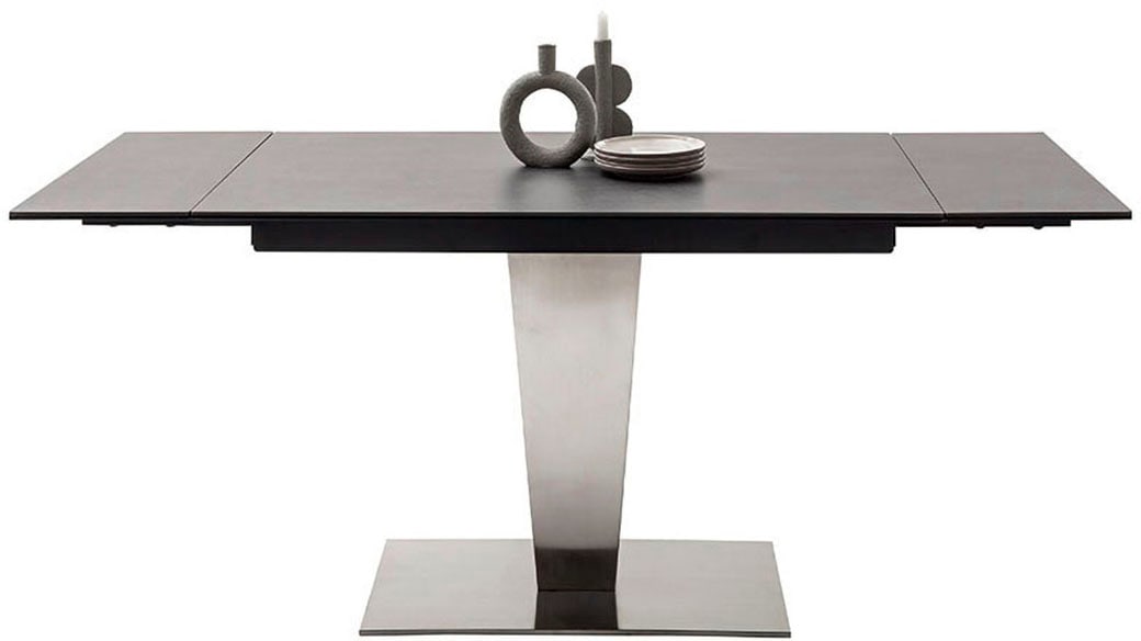 MCA furniture Esstisch »PESARO Auszugstisch mit Säule 120-180 cm« Einzelstück,  Keramik,Edelstahl,Stirnauszug,ausziehbar,Tischplatte 14 mm