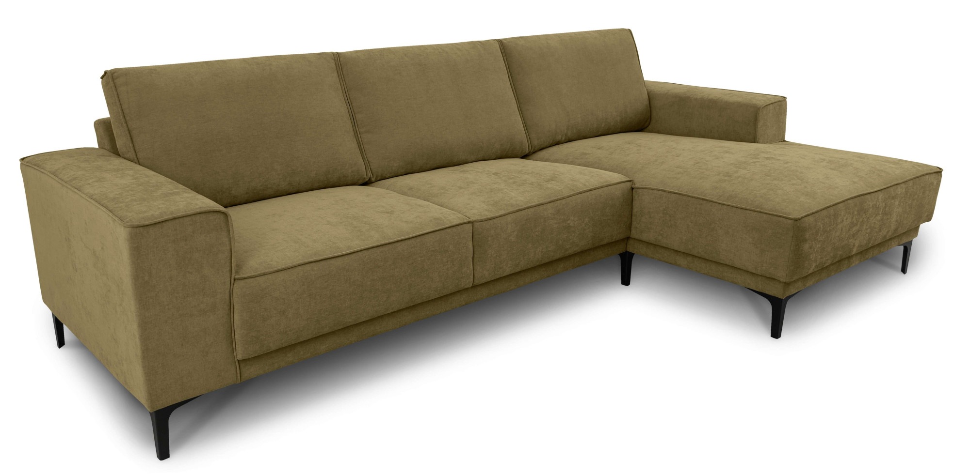 Places of Style Ecksofa »Polsterecke Oland, Struktur, Flachgewebe, Luxus-Microfaser, Boucle«, L-Form, 280 cm, Wellenunterfederung, Skandi-Design, Metallfüsse