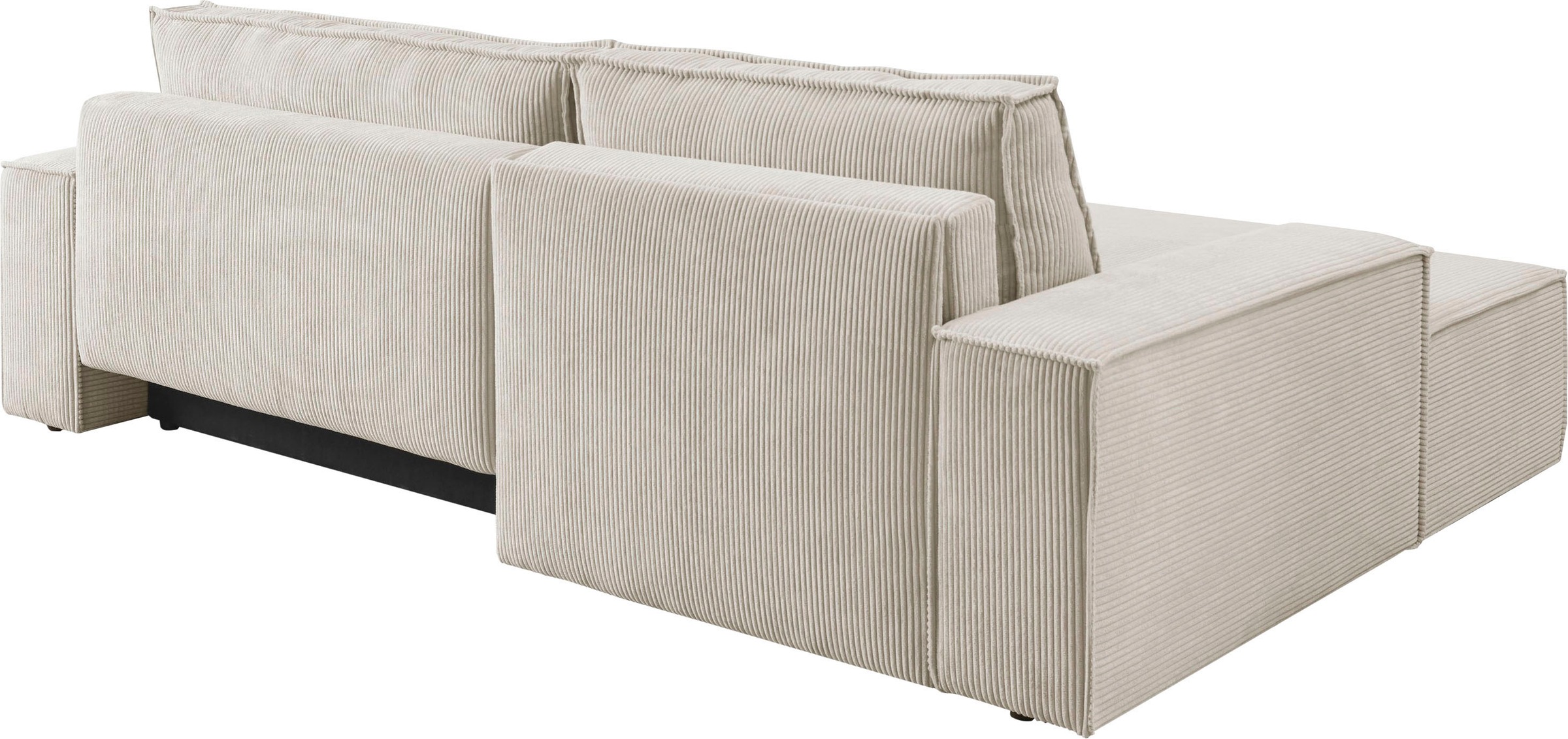 Home affaire Ecksofa SHERWOOD Schlafsofa 267 cm, L-Form, Schlaffunktion mit Bettkasten (210x136 cm), Cord, Vintage, Samtvelours