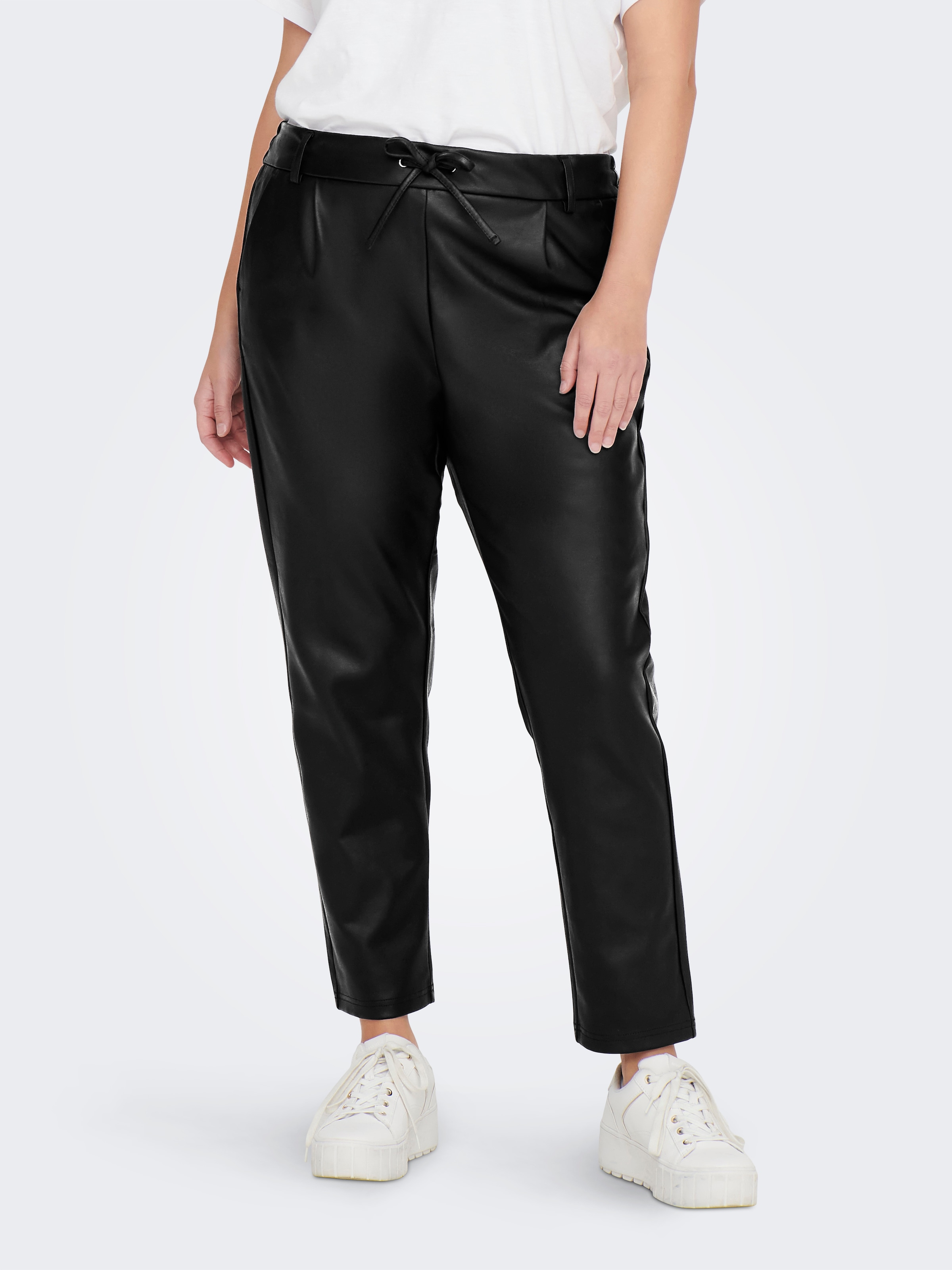 Image of ONLY CARMAKOMA Lederimitathose "CARGOLDTRASH LIFE EASY COATED PANT PNT"