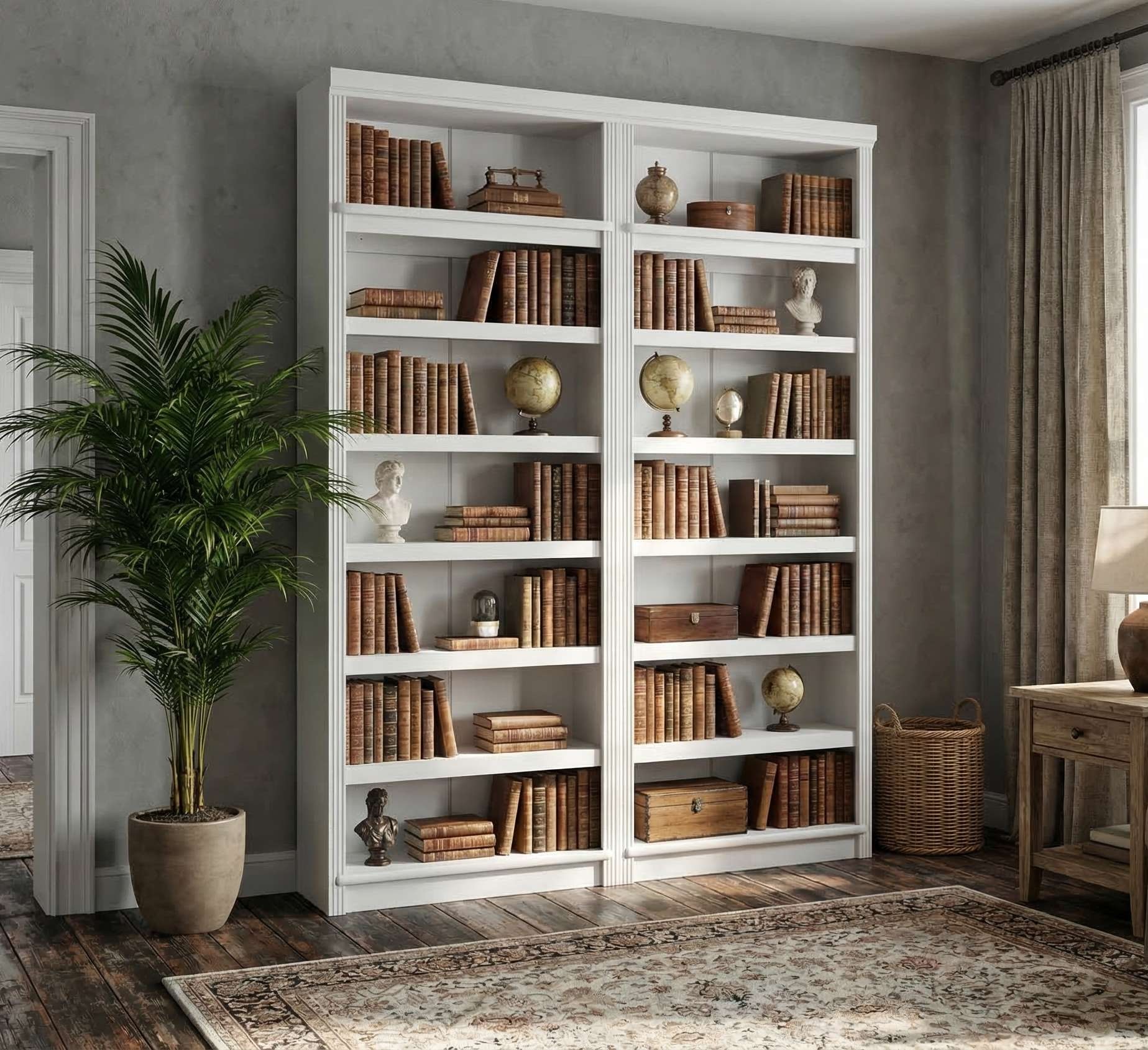 GOODproduct Bibliothek »Soeren 2 Regale á Breite 80 cm, Höhe 220 cm, Tiefe 29 cm« Set, 2 Stk. tlg. 2 Bücherregale - zusammen oder getrennt stellbar