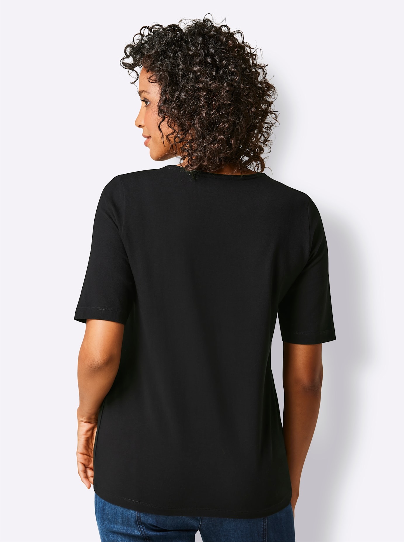 CREATION L PREMIUM V-Shirt »Pima-Baumwoll-Shirt«, (1 tlg.)