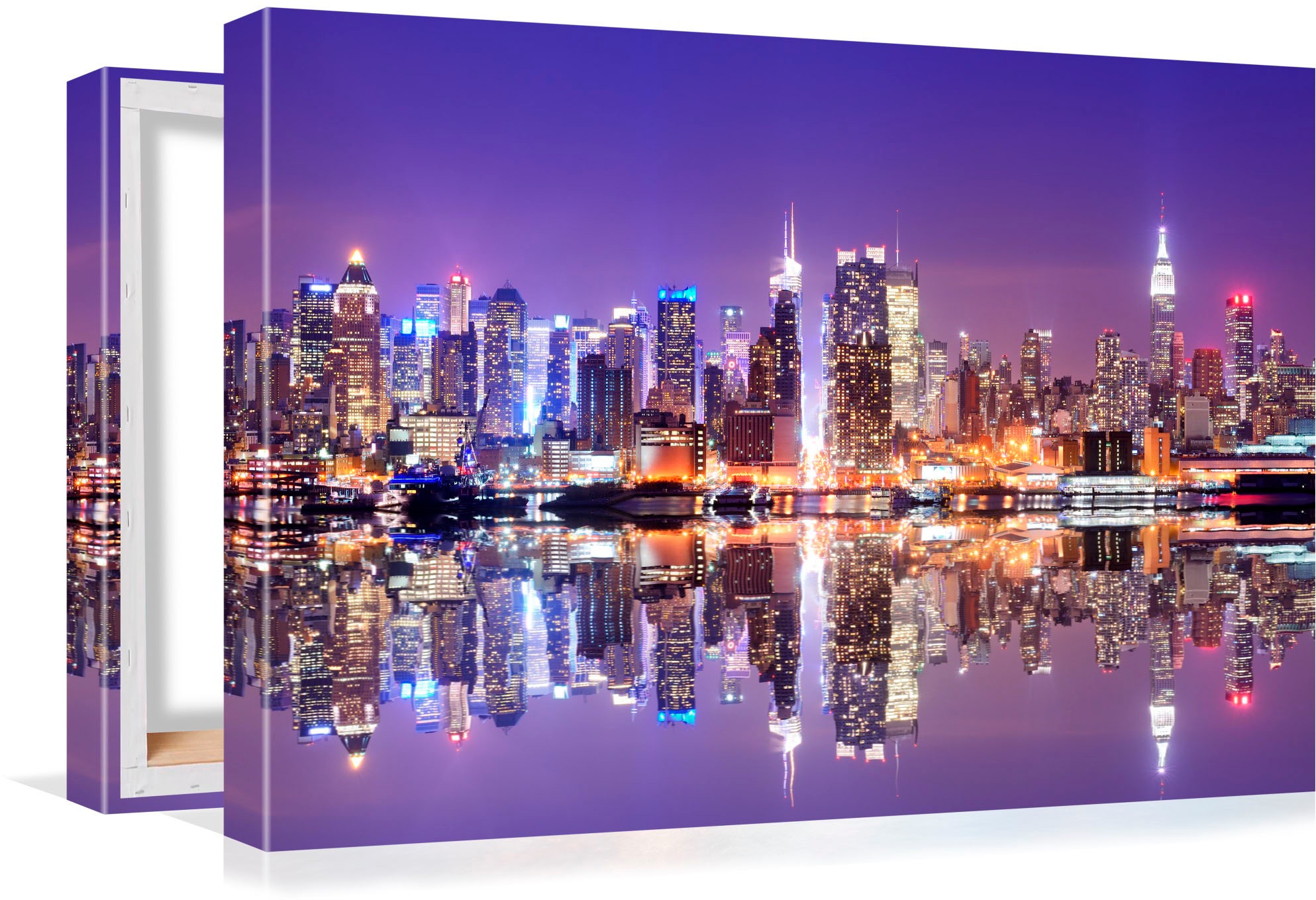 Image of Conni Oberkircher´s Bild »Big City 9 - City Life - Grossstadt - Nachtleben«, Skyline, Nacht, Lichter, USA, Fluss bei Ackermann Versand Schweiz