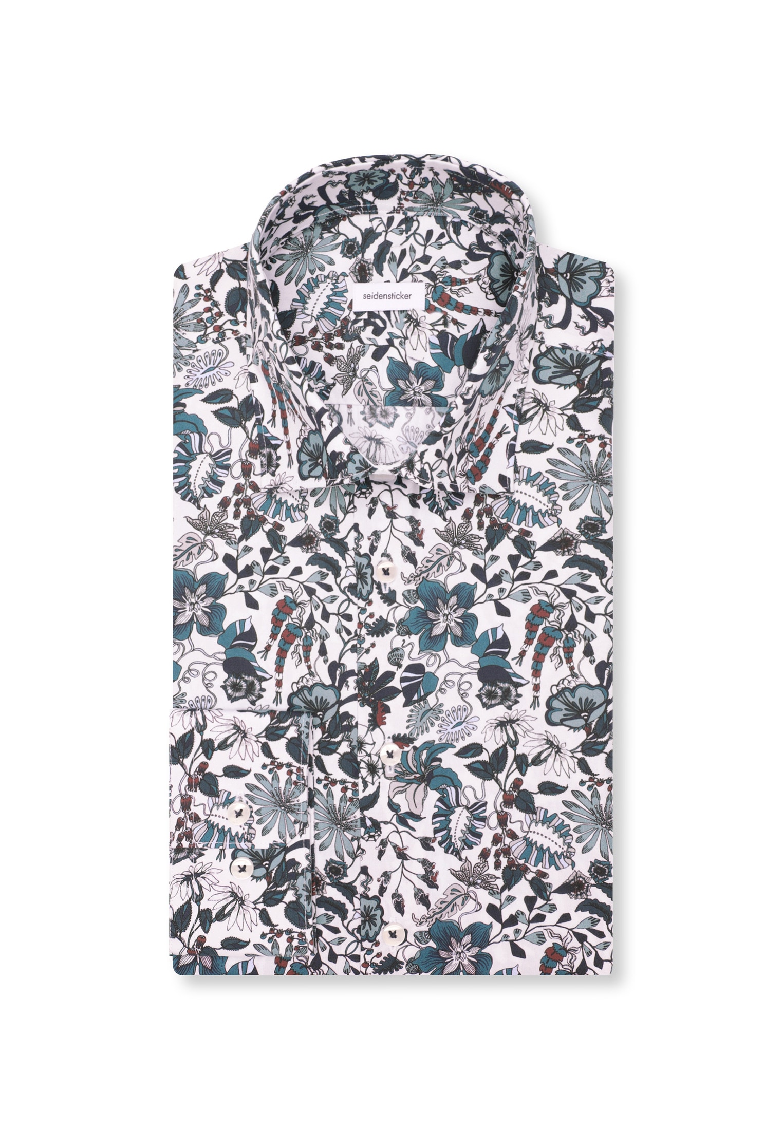 seidensticker Businesshemd »Schwarze Rose« Slim 1/1 Kentkragen Geblümt