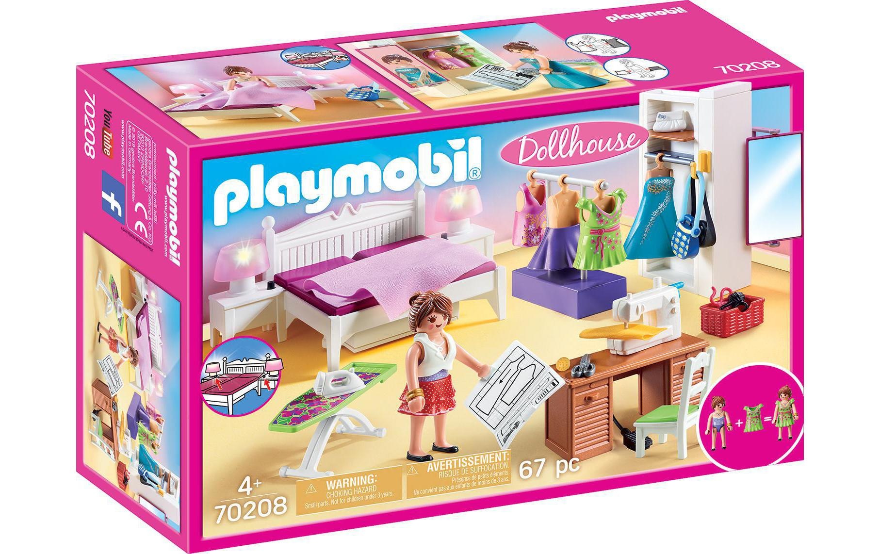Image of Playmobil Spielbausteine "Dollhouse Schlafzimmer mit Nähecke 70208"