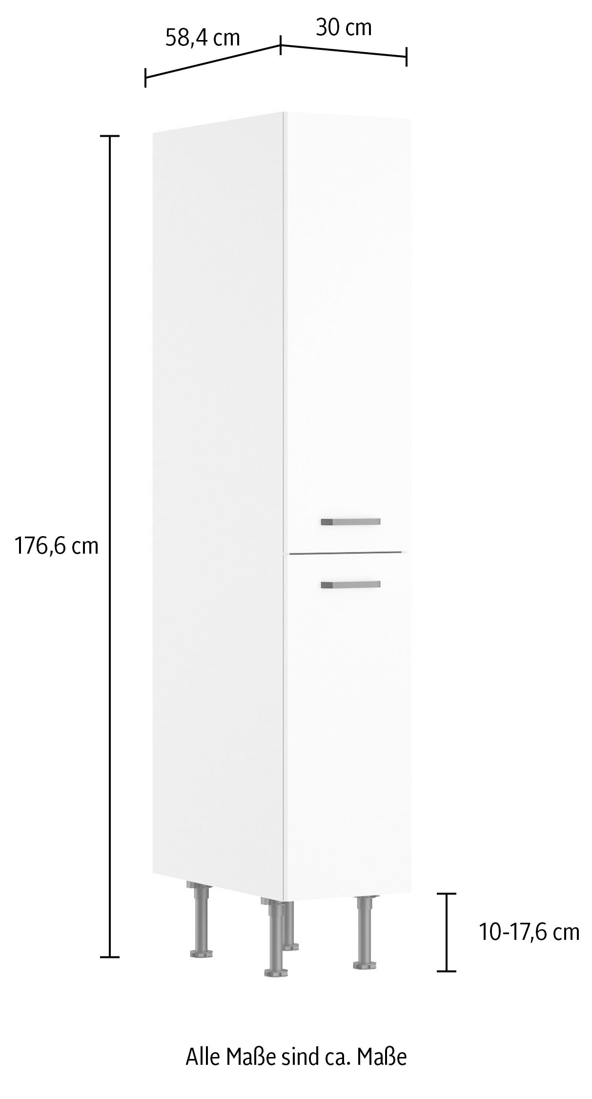 KOCHSTATION Armoire à pharmacie »KS-Paula« 30 cm breit, 176 cm hoch, 2 Auszüge, 4 Ablagen