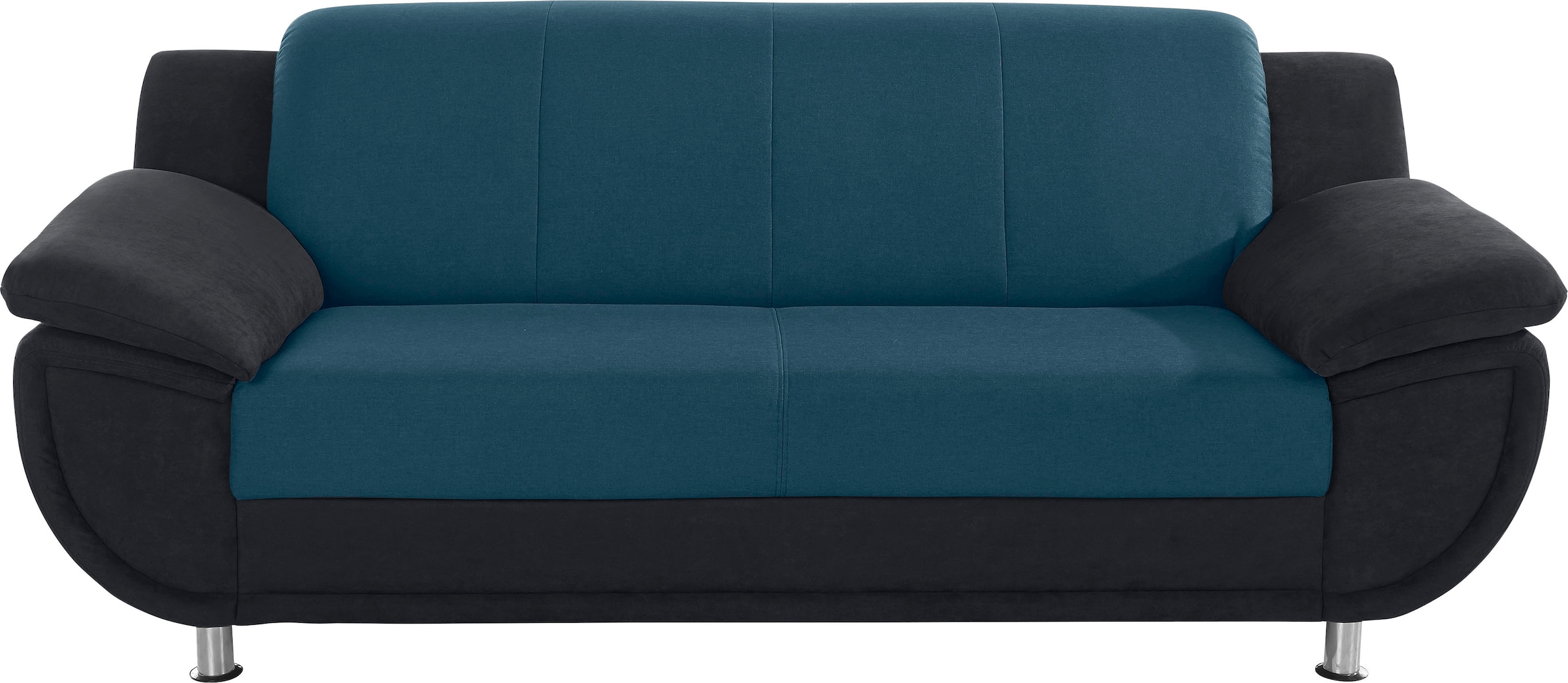 TRENDMANUFAKTUR 3-Sitzer »Rondo 3, zeitlos und modern, bequem, Materialmix, Breite 207cm« wahlweise mit Federkern, extrabreite Armlehnen zum Relaxen