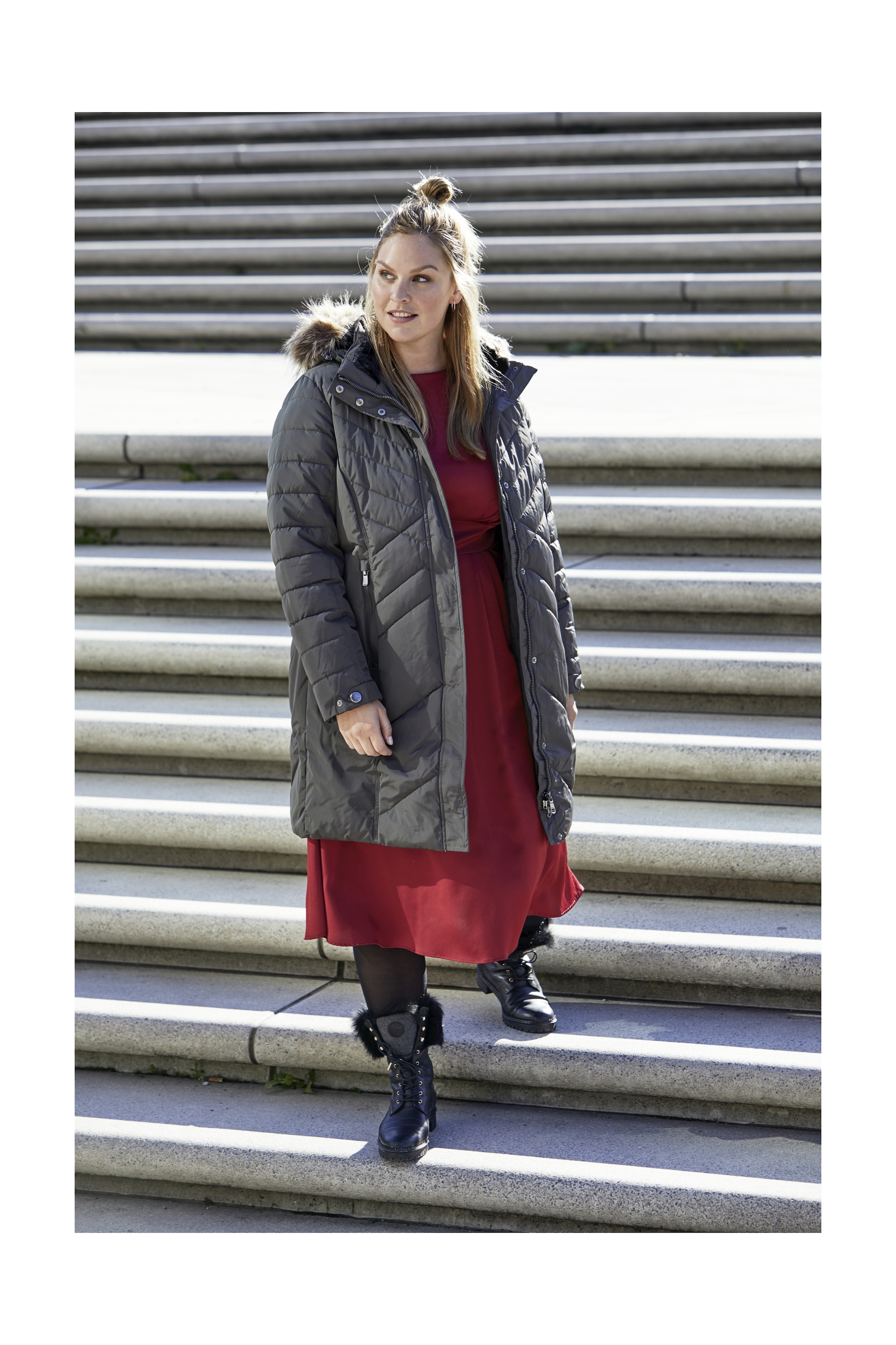 STOY Steppmantel »WMN Quilted PRK D«, STOY Parka: abnehmbare Kapuze, warm, atmungsaktiv, wasserabweisend