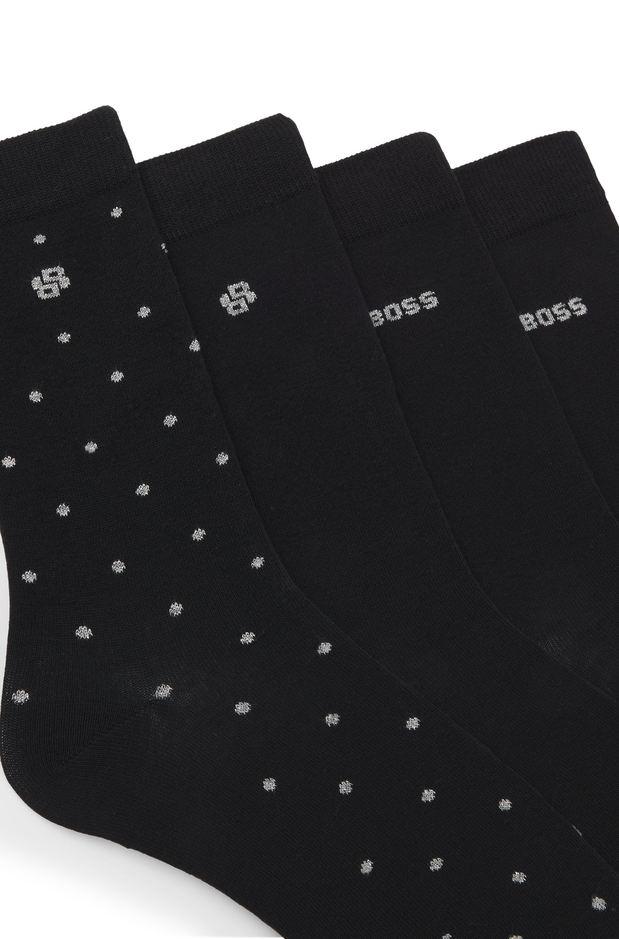 BOSS Chaussettes »4P RS GiftShine« 4 Couple tlg. verstärkte Fersen- und Zehennaht, Rippbündchen