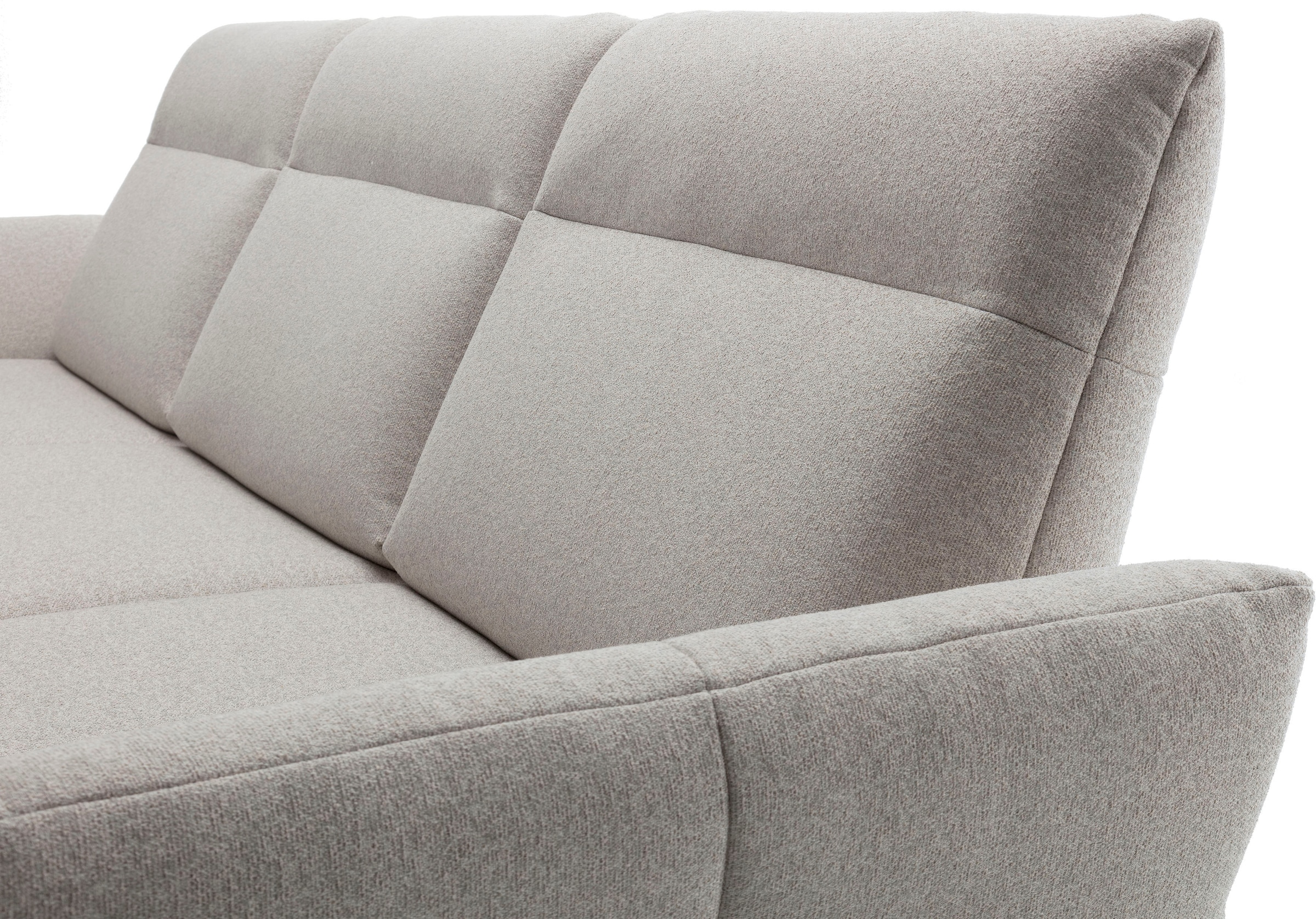 Creation BY ROLF BENZ Canapé d'angle »CR.460 Designsofa, verstellbare Rückenlehne, hochwertig & bequem« socle en noyer, pieds d'angle en gris ombre, largeur 298 cm