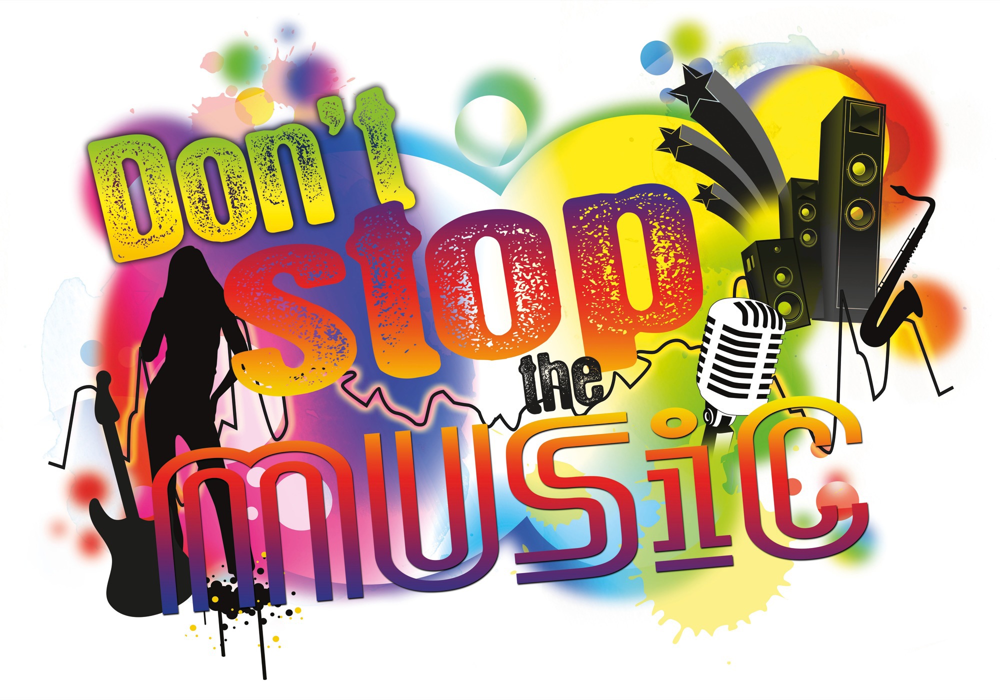 Image of Komar Wandtattoo »Don´t stop the music«, (Set, 1 St.), selbstklebend, rückstandslos abziehbar bei Ackermann Versand Schweiz