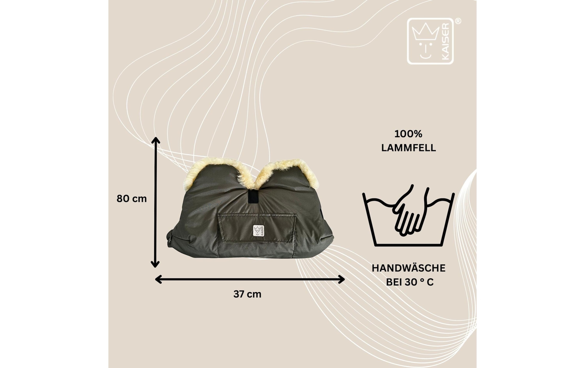 Kaiser Chauffe-mains pour poussette »Lammfell Big«