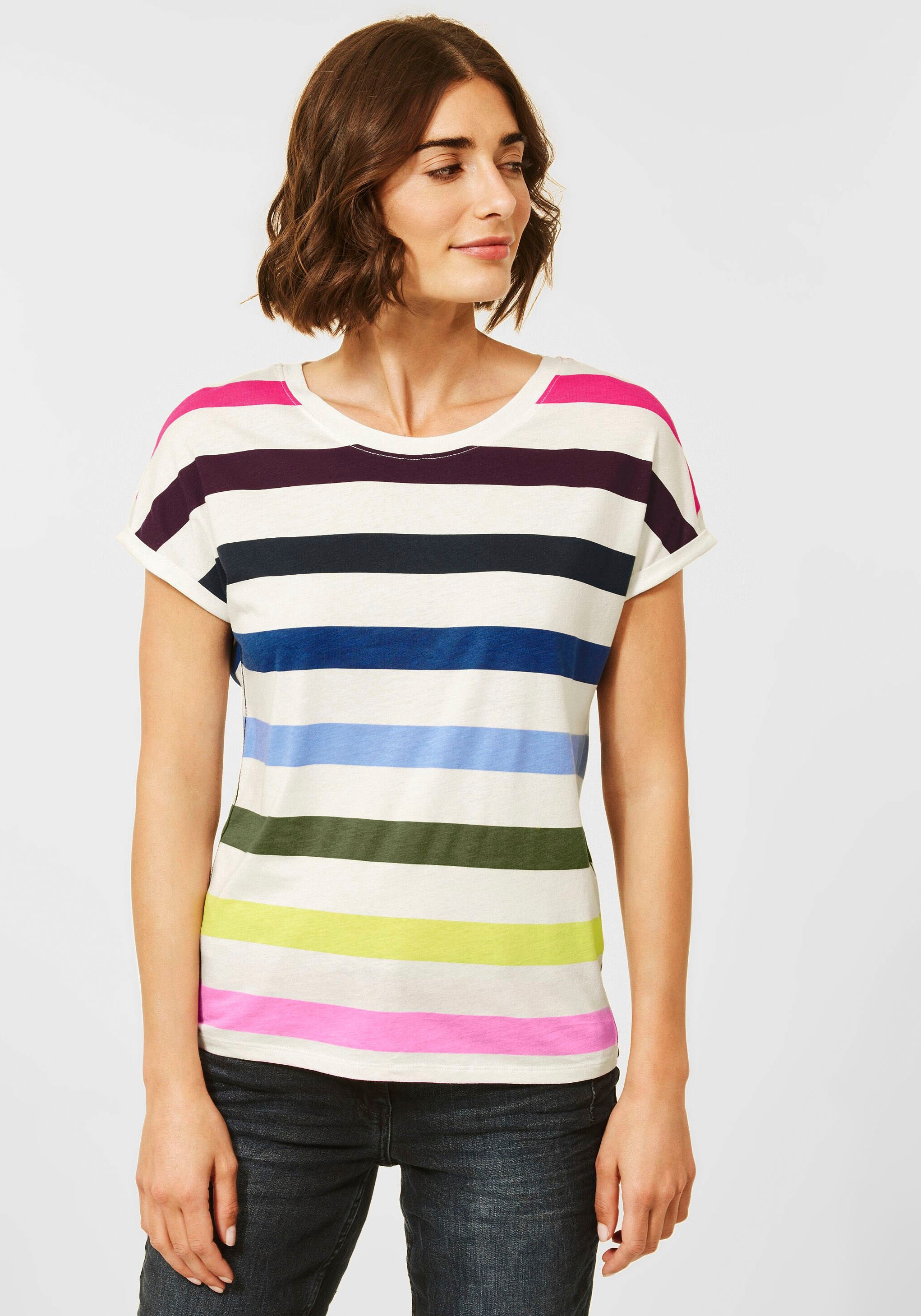 Image of Cecil T-Shirt, mit Blockstreifen in Multicolor bei Ackermann Versand Schweiz