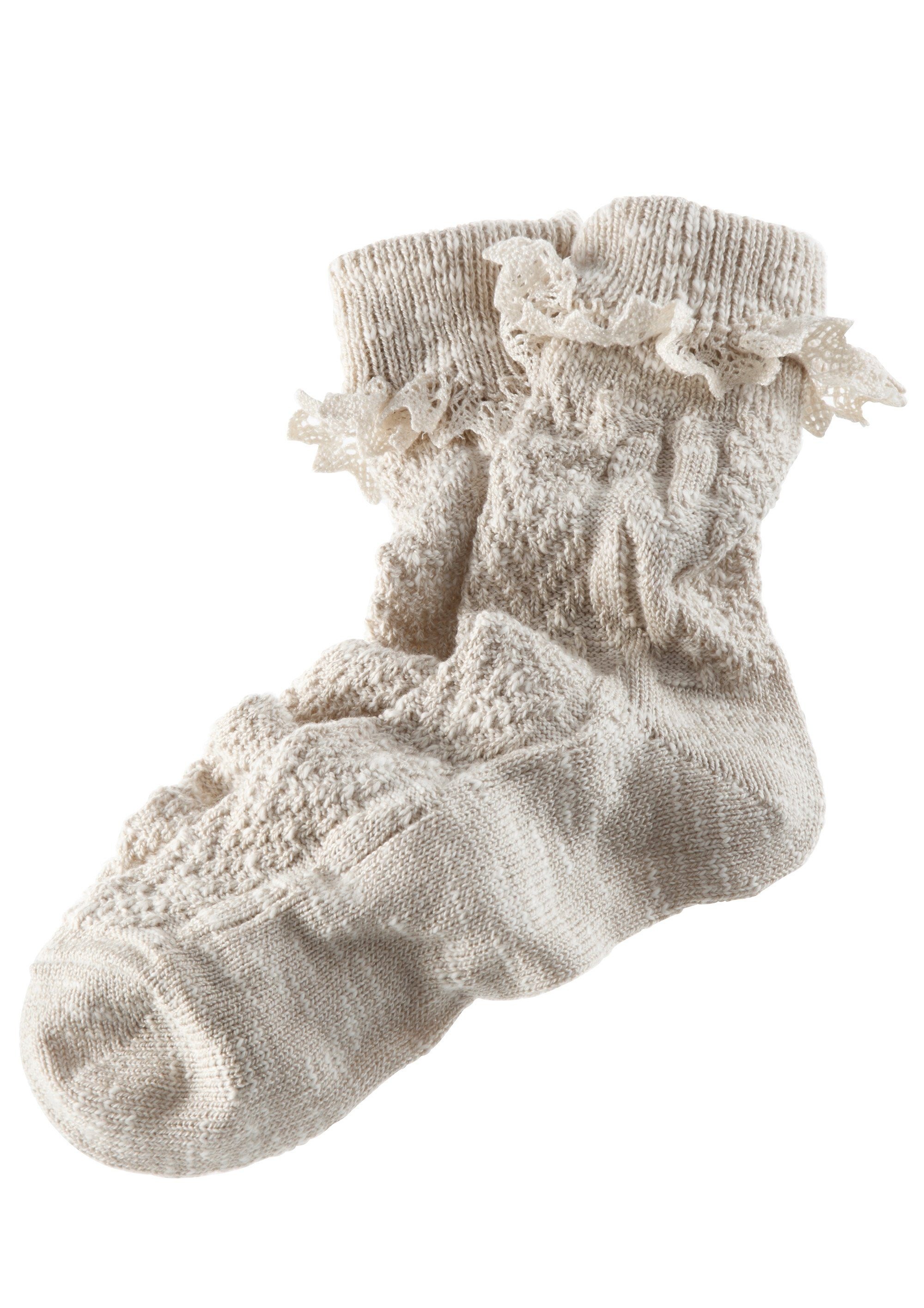 Trachten-Socken Damen mit zarter Spitze