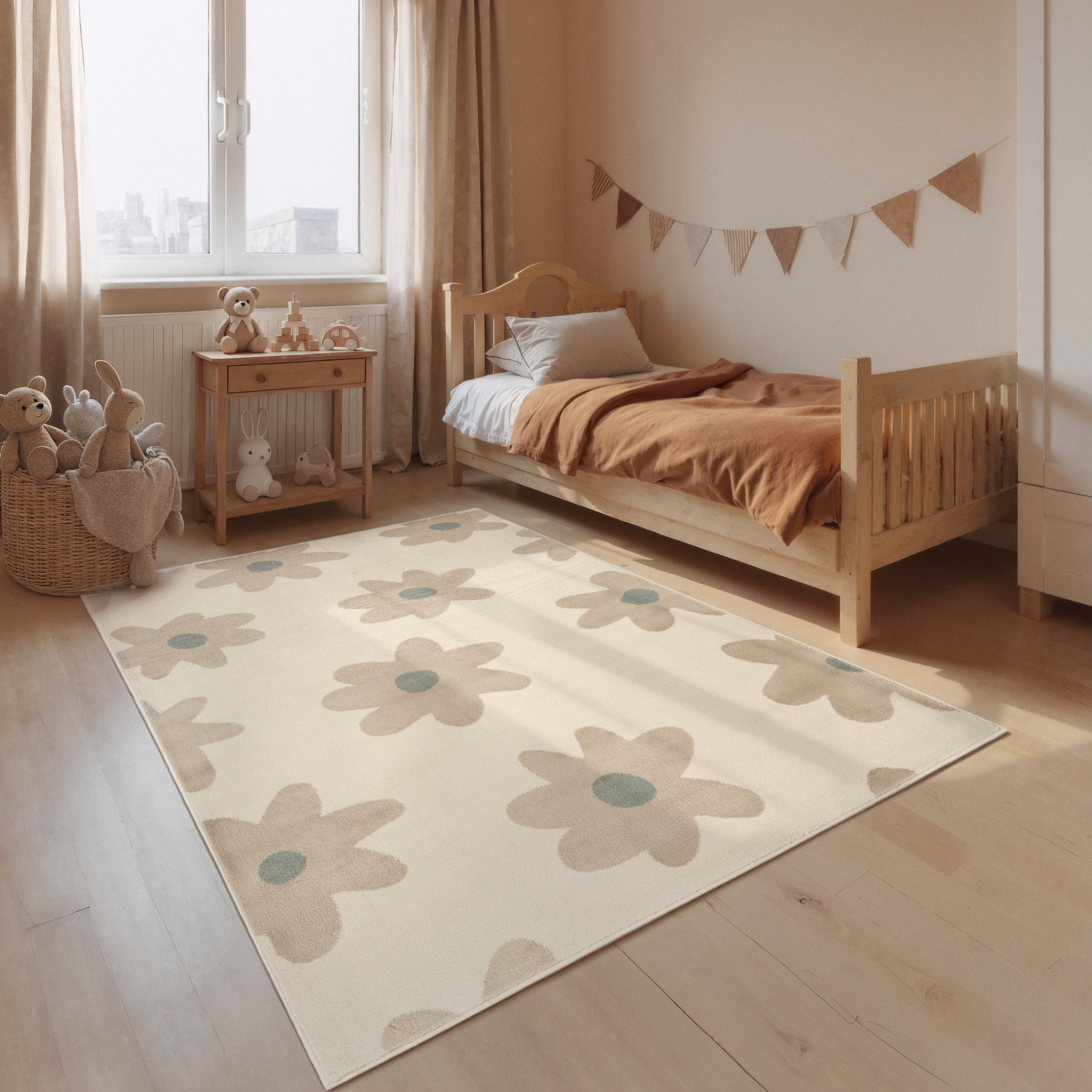 Image of HANSE Home Kinderteppich "Bloomy" rechteckig 10 mm Höhe Pflegeleicht, Weich, Kinderzimmer, Spielteppich, Spielunterlage