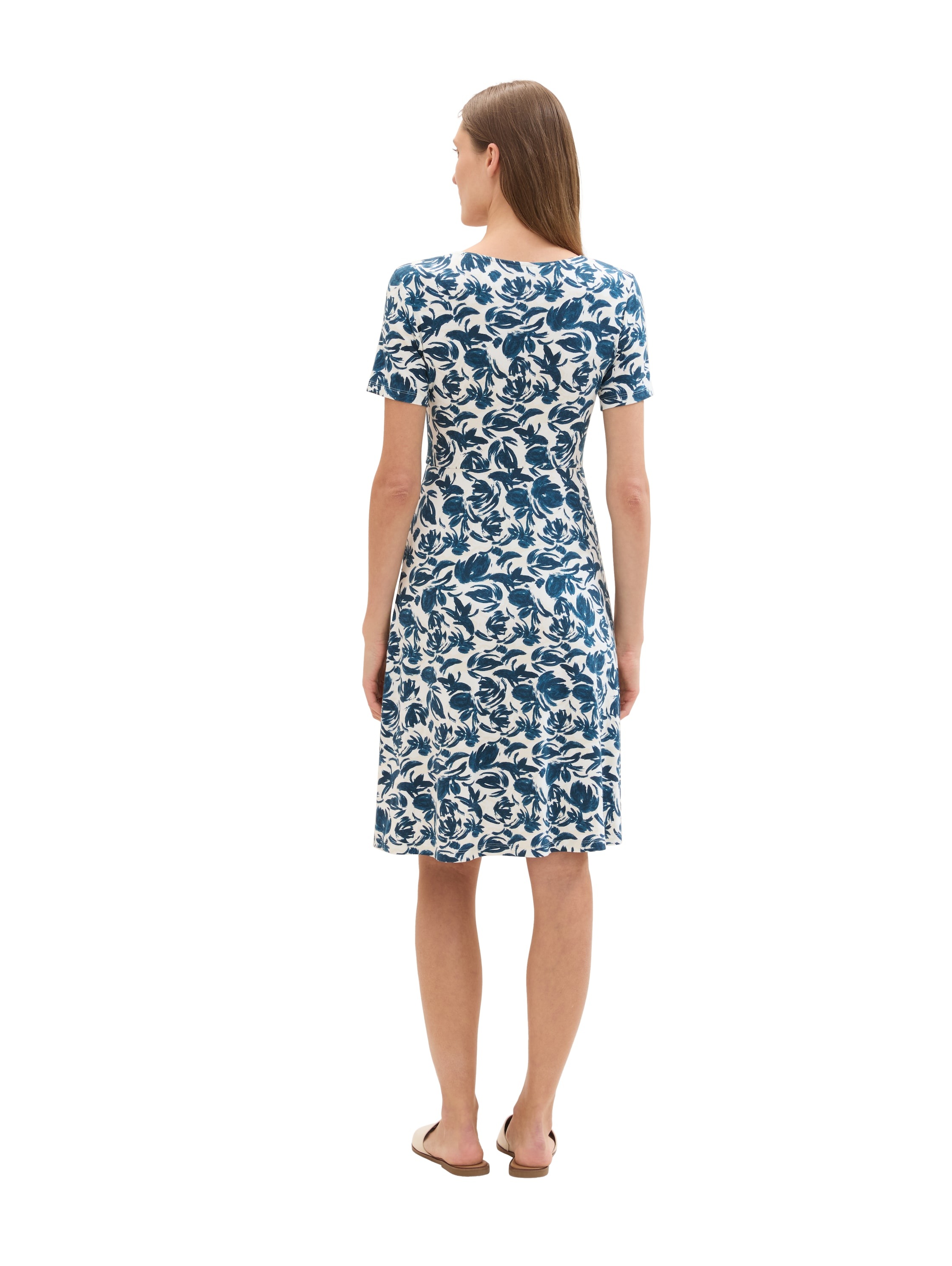 TOM TAILOR Minikleid, mit Allover-Print und V-Ausschnitt