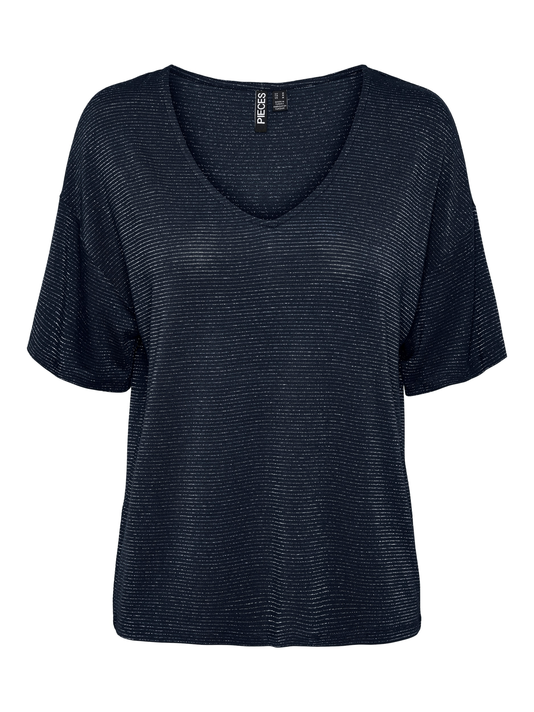 OVERSIZED V-Shirt STRIPES pieces bestellen LUREX versandkostenfrei ♕ »PCBILLO NOOS« TEE