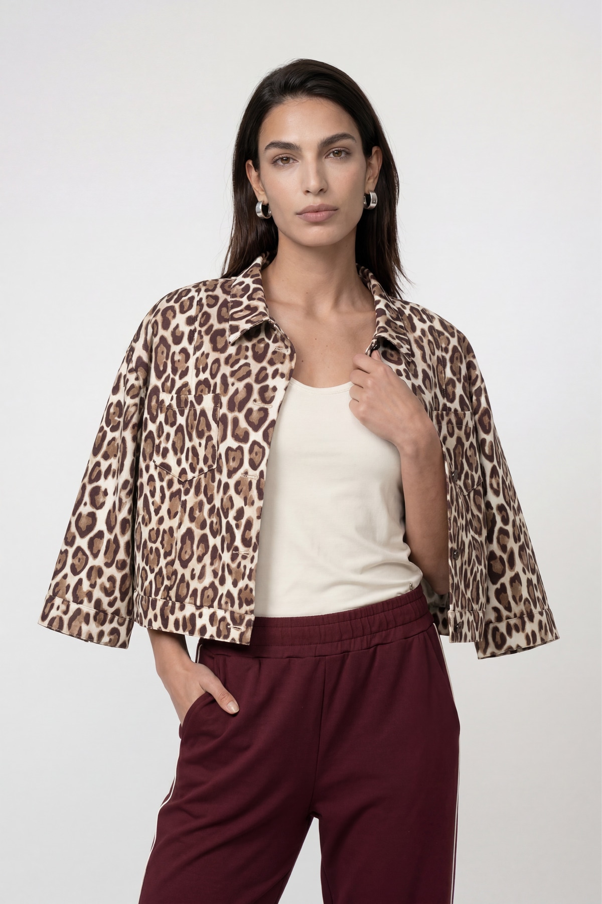 Image of Monari Kurzjacke "Jacke Leodruck Allover" ohne Kapuze Regular fit mit Leomuster