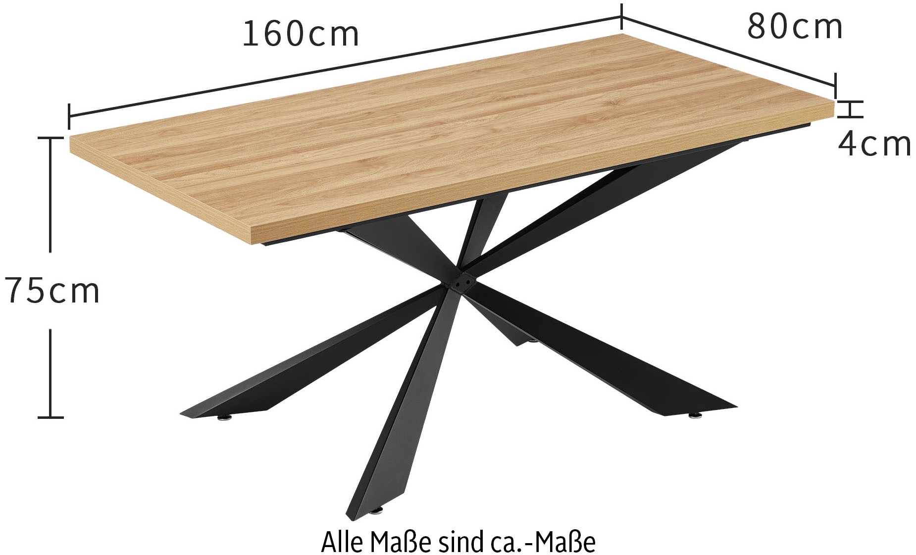 GOODproduct Ensemble de salle à manger »Cusey, besteht aus einem Esstisch und vier Stühlen« Set, Stühle drehbar, Esstisch 160 cm, 4 cm starke Tischplatte, 5 cuis tlg. kratzfester Tisch in Holzoptik, drehbare Stühlen, atmungsaktivem Stoff