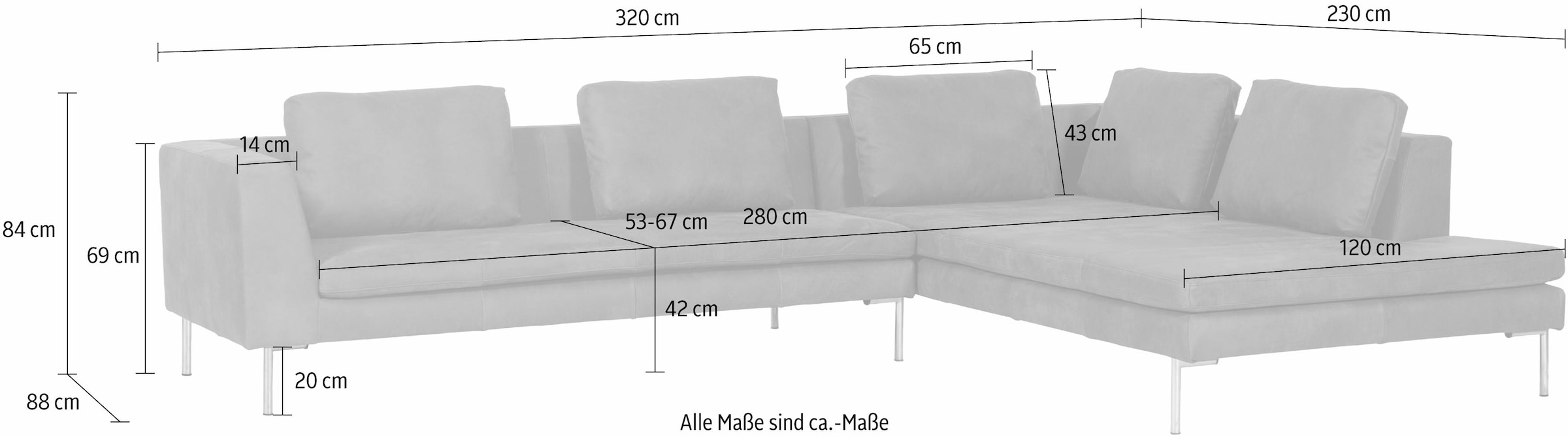 Alte Gerberei Ecksofa »Ellena, L-Form«, inkl. Rückenkissen, Ottomane wahlweise rechts oder links
