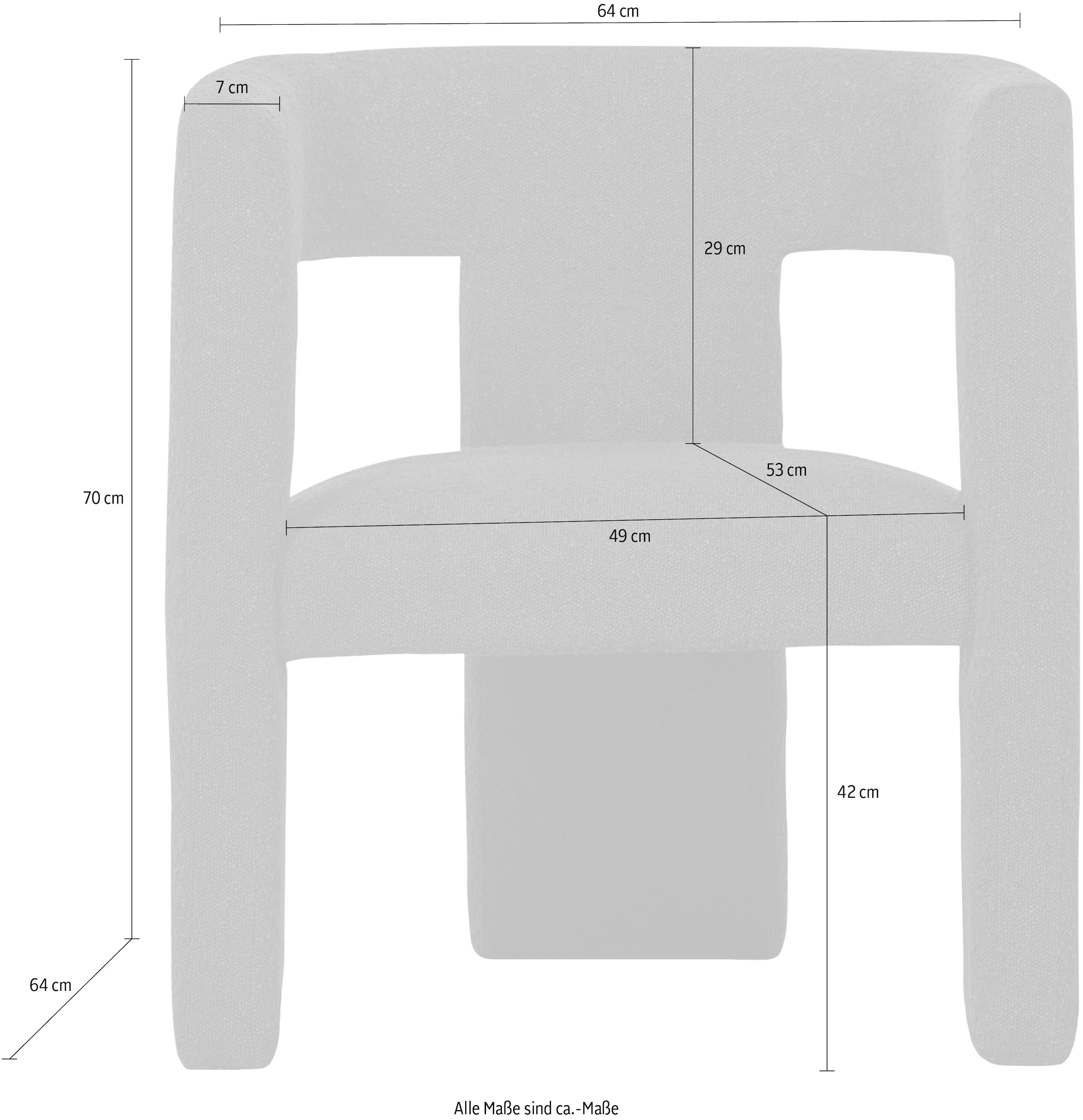 WOOOD Polsterstuhl »Tiwa mit Bouclé-Bezug und Holzgestell B 63 x T 62 x H 71 cm« () Maximale Verschleissfestigkeit, Tragkraft 100 kg, montiert geliefert