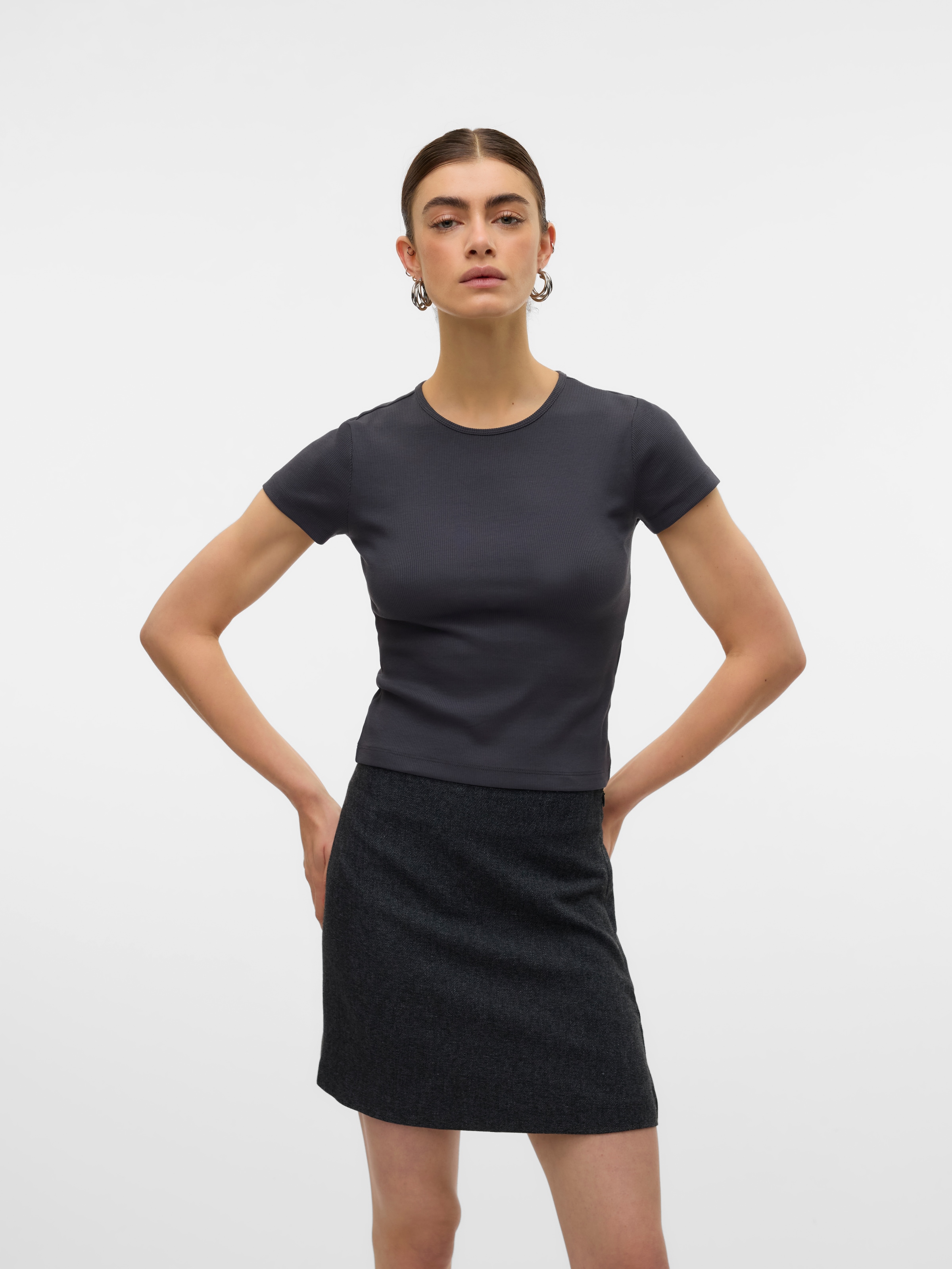 Image of Vero Moda Kurzarmshirt "VMCHLOE SS SHORT TOP JRS NOOS" Baumwollmischung