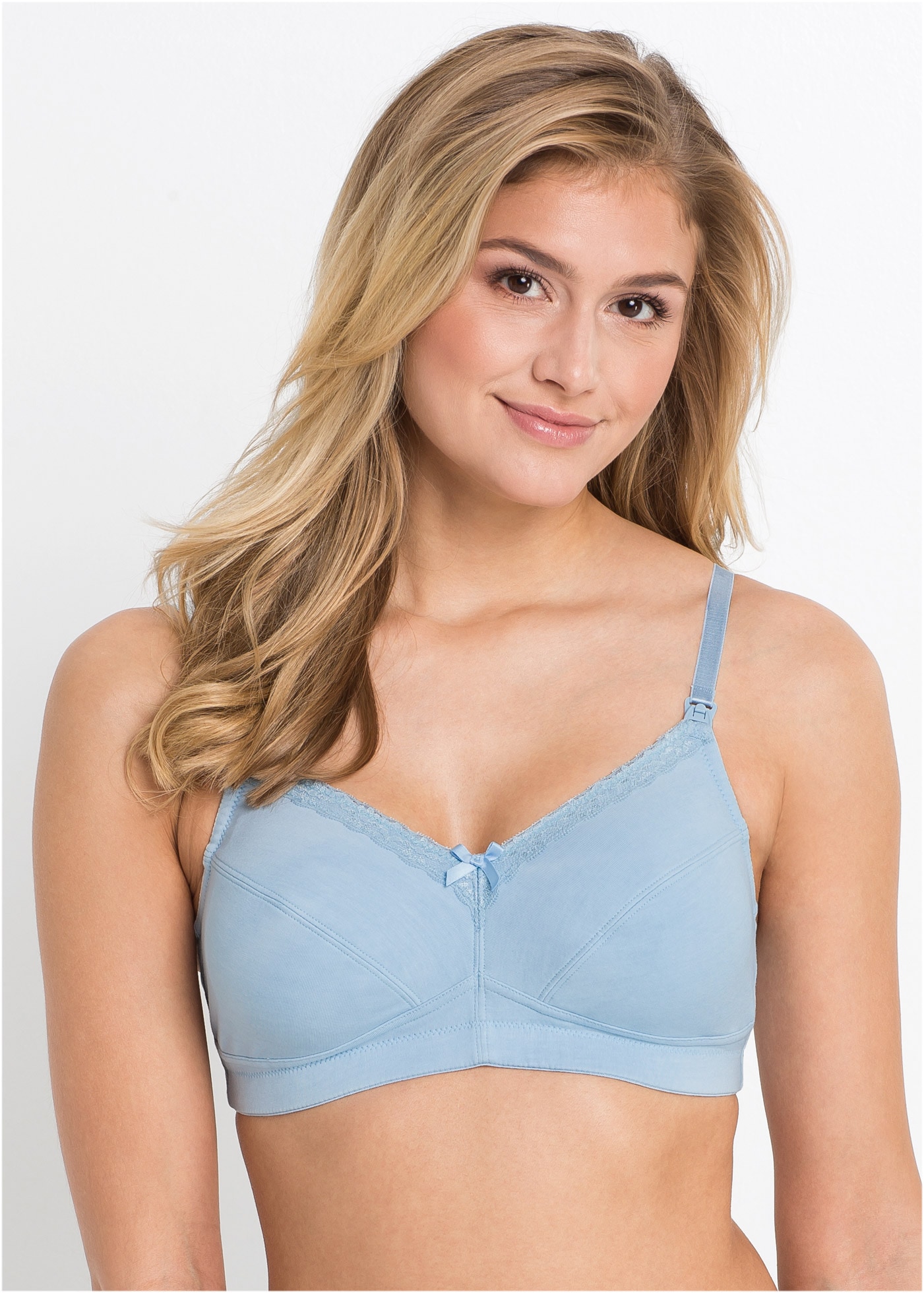 bonprix Soutien-gorge d'allaitement Paquet, 3 pièces en lot pratique de 3, avec fermetures à clip, qualité coton
