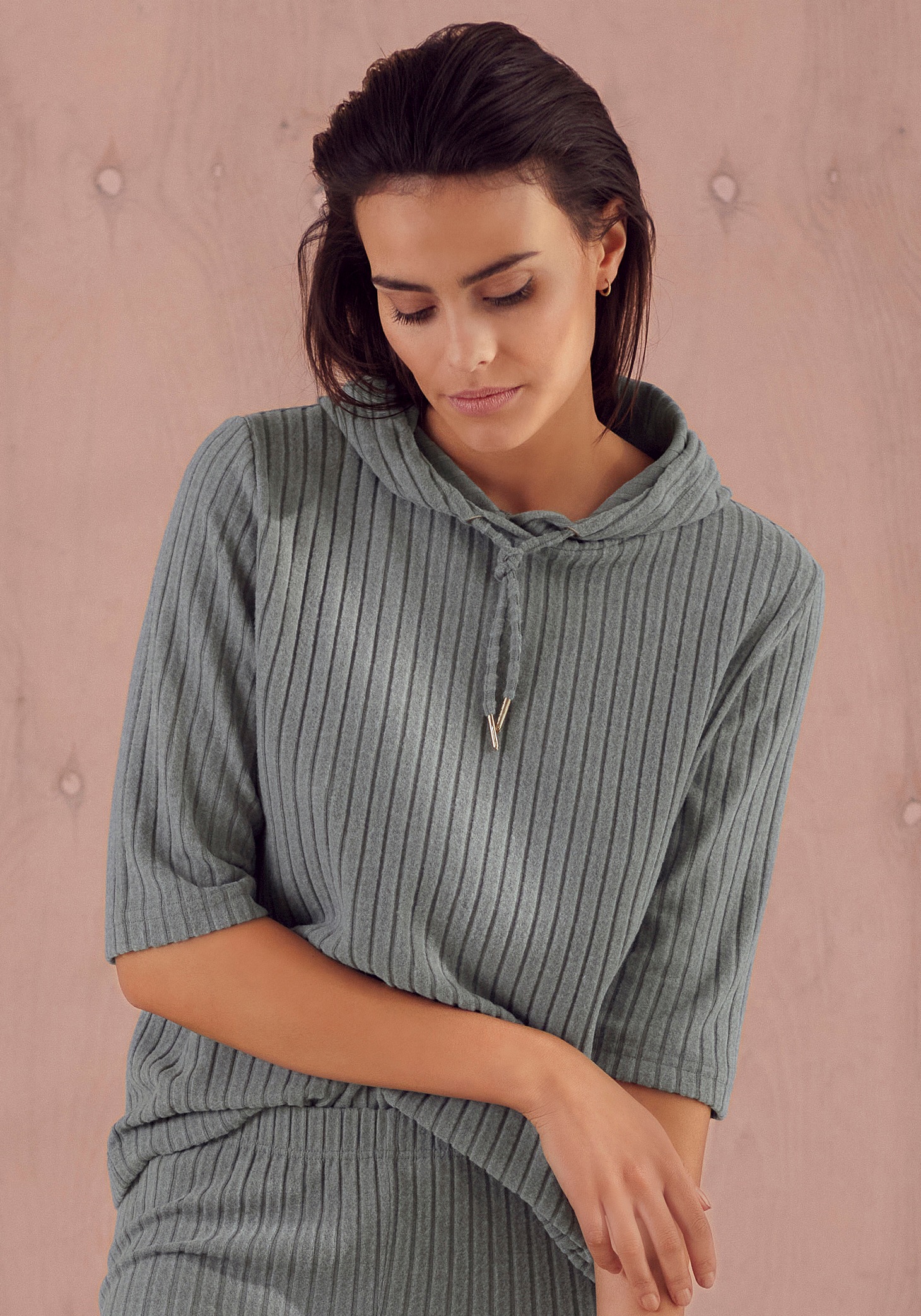 Image of s.Oliver Kapuzensweatshirt, aus nachhaltigem Rippstrick bei Ackermann Versand Schweiz