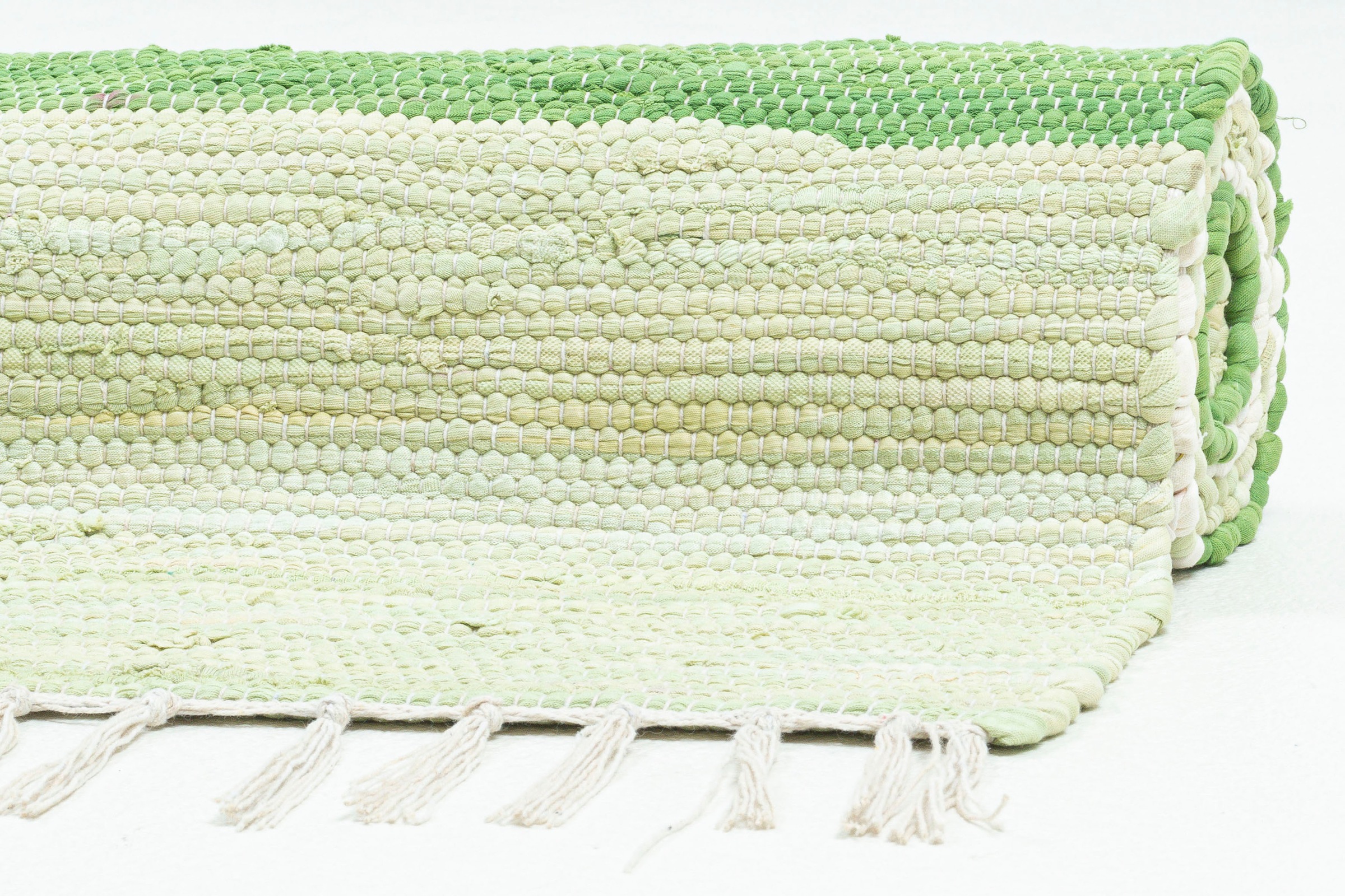 THEKO Teppich »Stripe Cotton«, rechteckig, Flachgewebe, gestreift, reine Baumwolle, handgewebt, mit Fransen