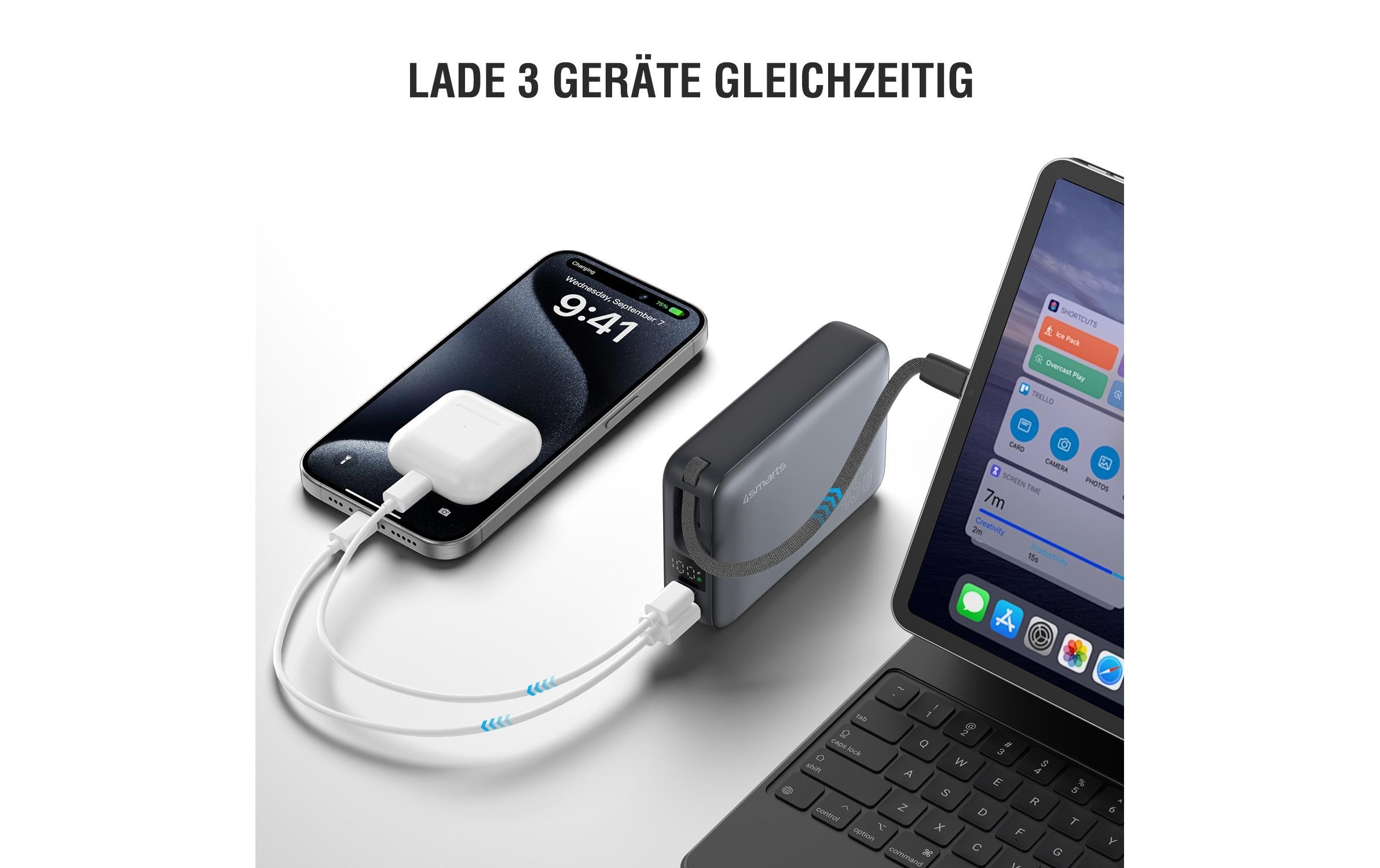 4smarts Powerbank »Enterprise Compact 20000 mAh, spacegrau«