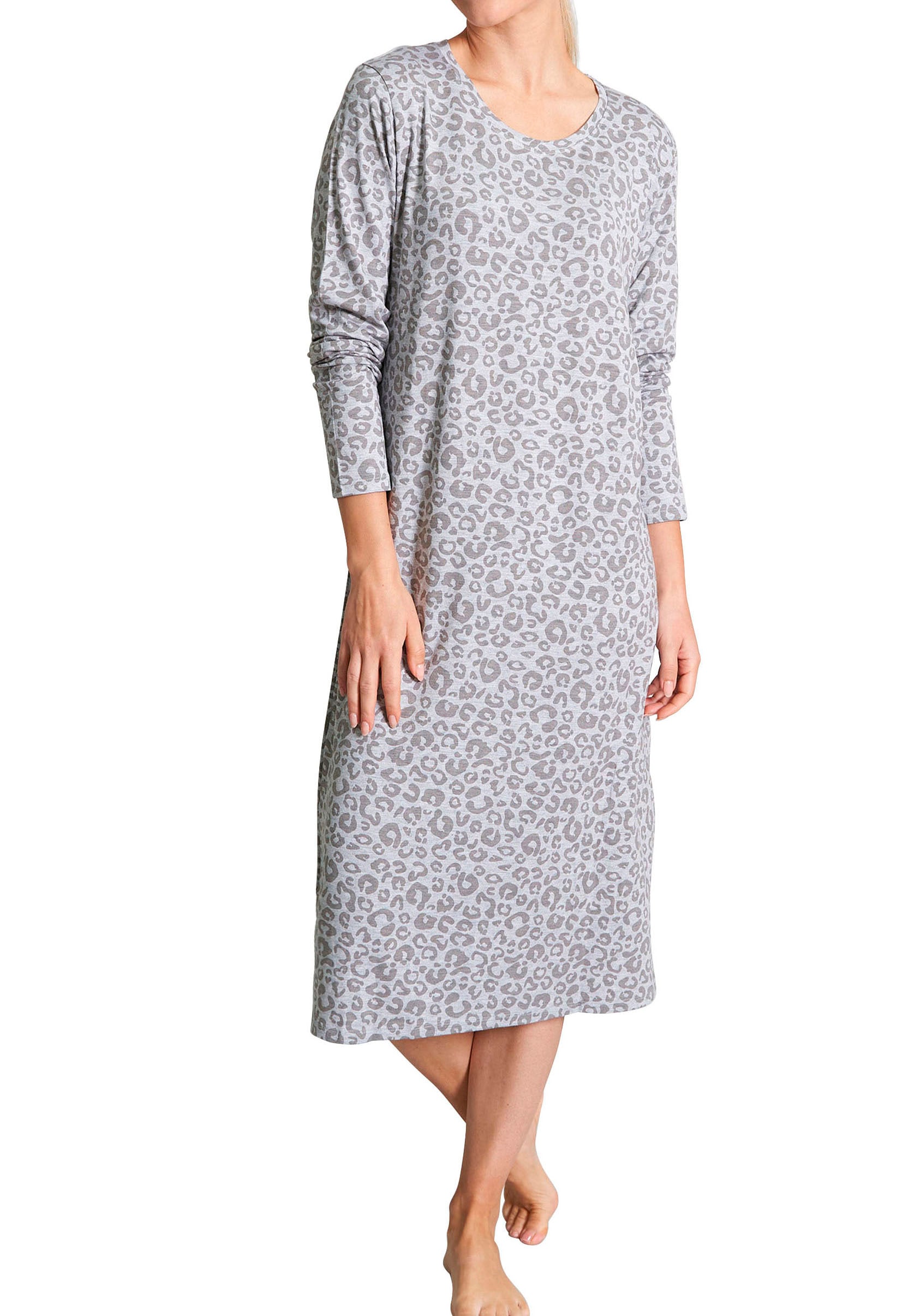 Image of TOM TAILOR Nachthemd "Victoria" Ohne Taschen Mit Print, 3/4-Ärmel, Rundhalsausschnitt, feminin, Viskosemix