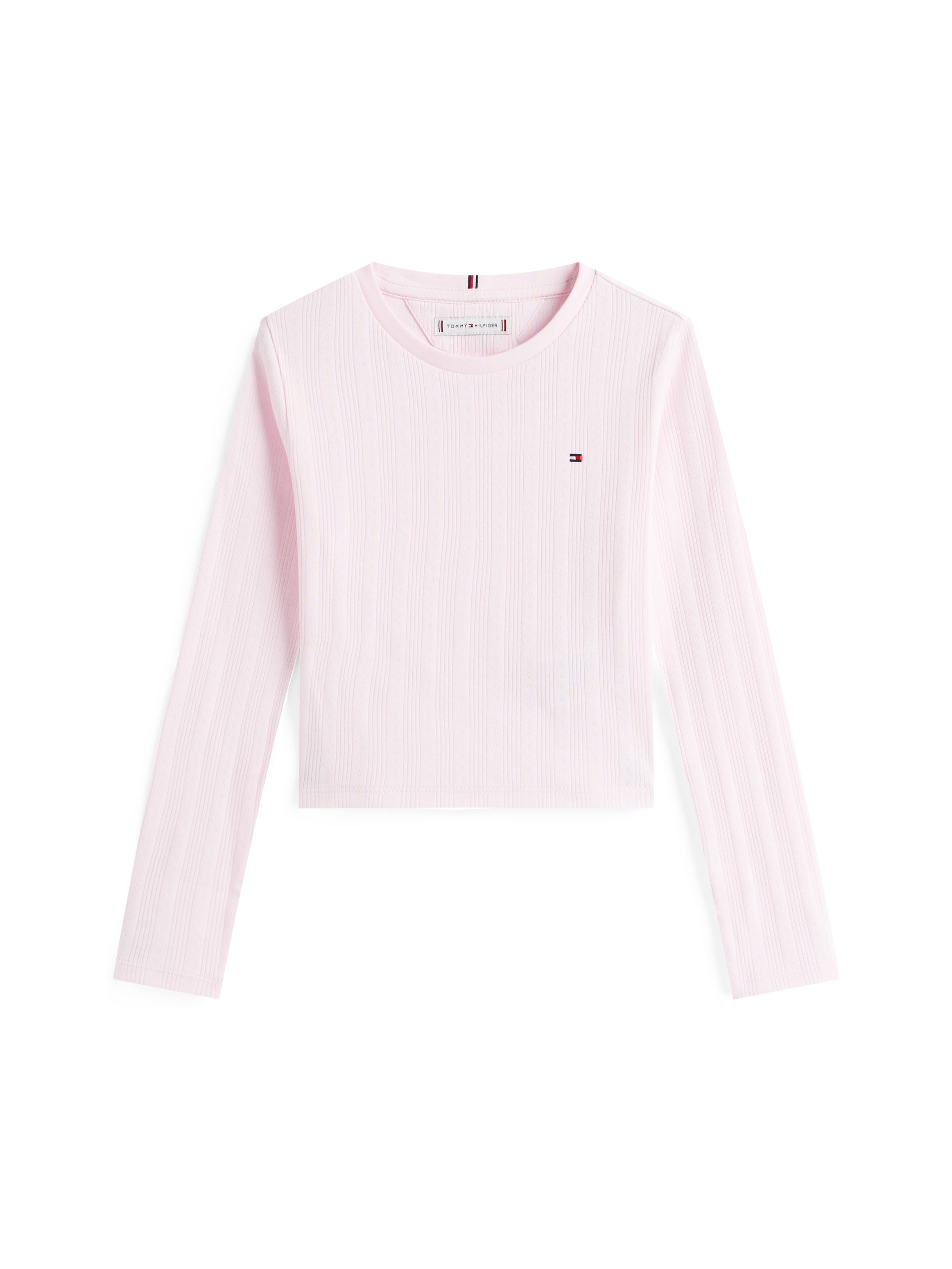 Tommy Hilfiger Langarmshirt »POINTELLE TOP LS«, für Kinder bis 16 Jahre, mit Logo-Druck