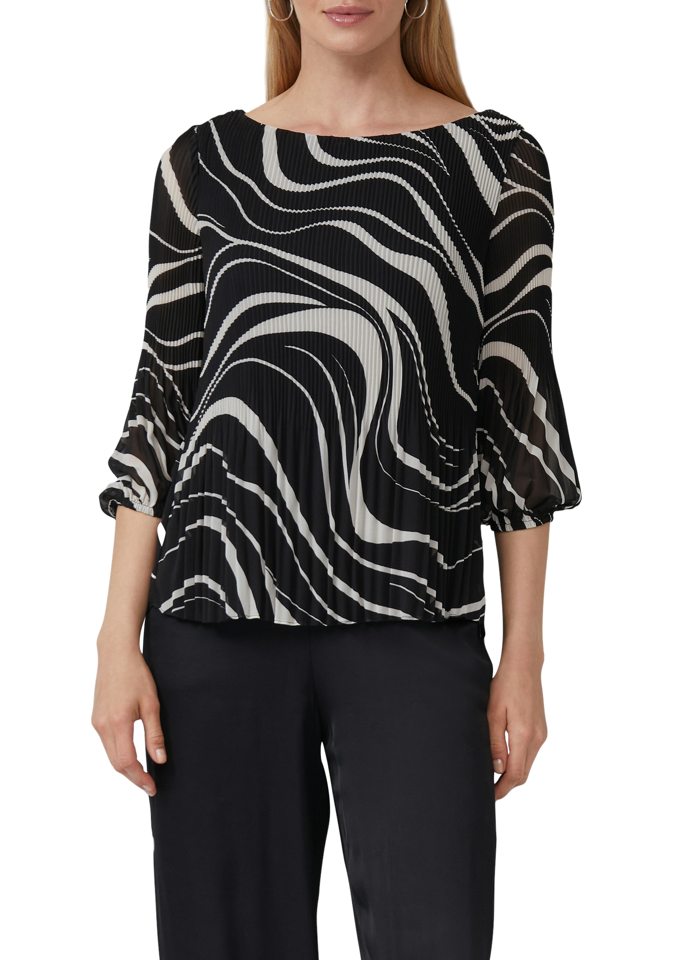 Image of s.Oliver BLACK LABEL Klassische Bluse mit All-Over Print