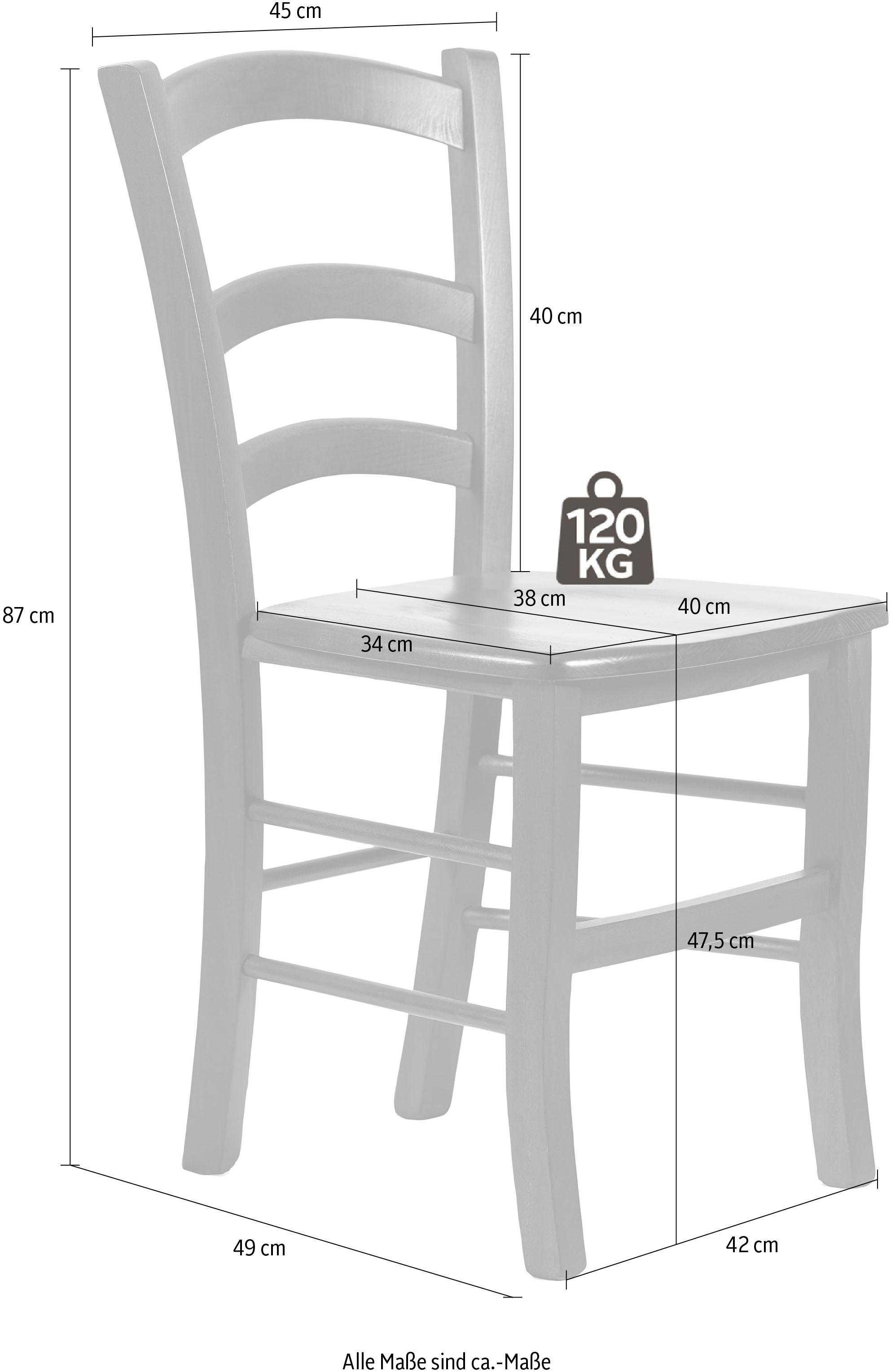 Home affaire Esszimmerstuhl »Super Paesana«, (Set), 2 St., aus Buche Massivholz