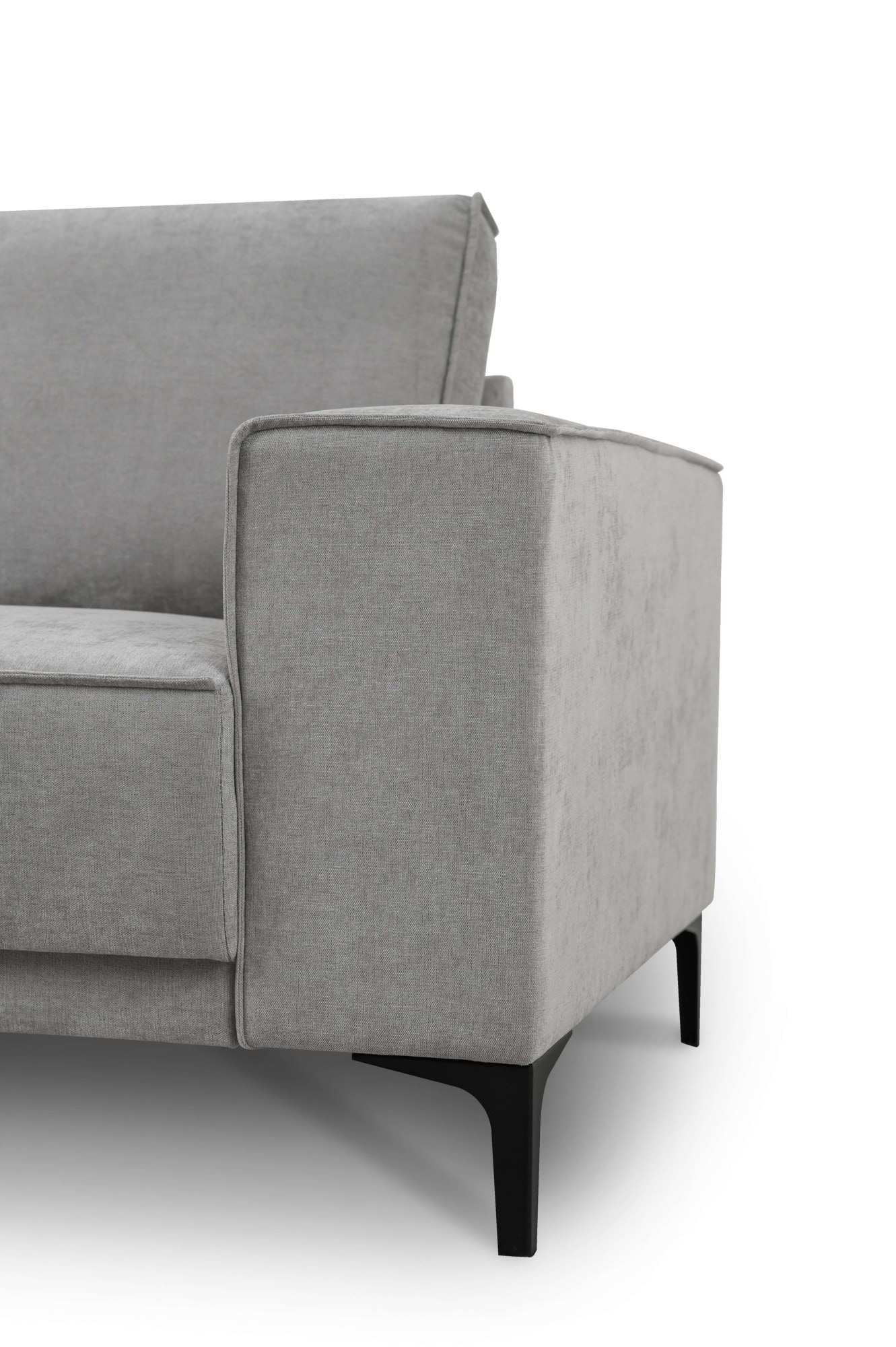 Places of Style Wohnlandschaft »XXL Sofa Oland, Struktur, Flachgewebe, Luxus-Microfaser, Boucle«, U-Form, 342 cm, Wellenunterfederung, Skandi-Design, Metallfüsse
