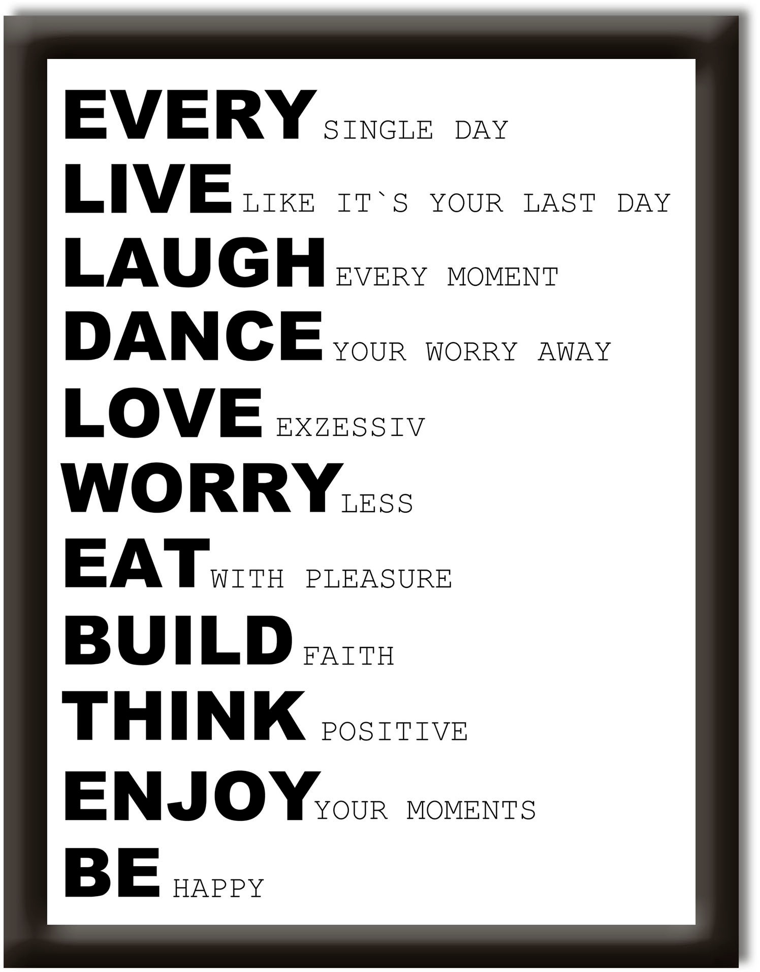Image of Artland Wandbild »Jeden Tag«, Sprüche & Texte, (1 St.) bei Ackermann Versand Schweiz