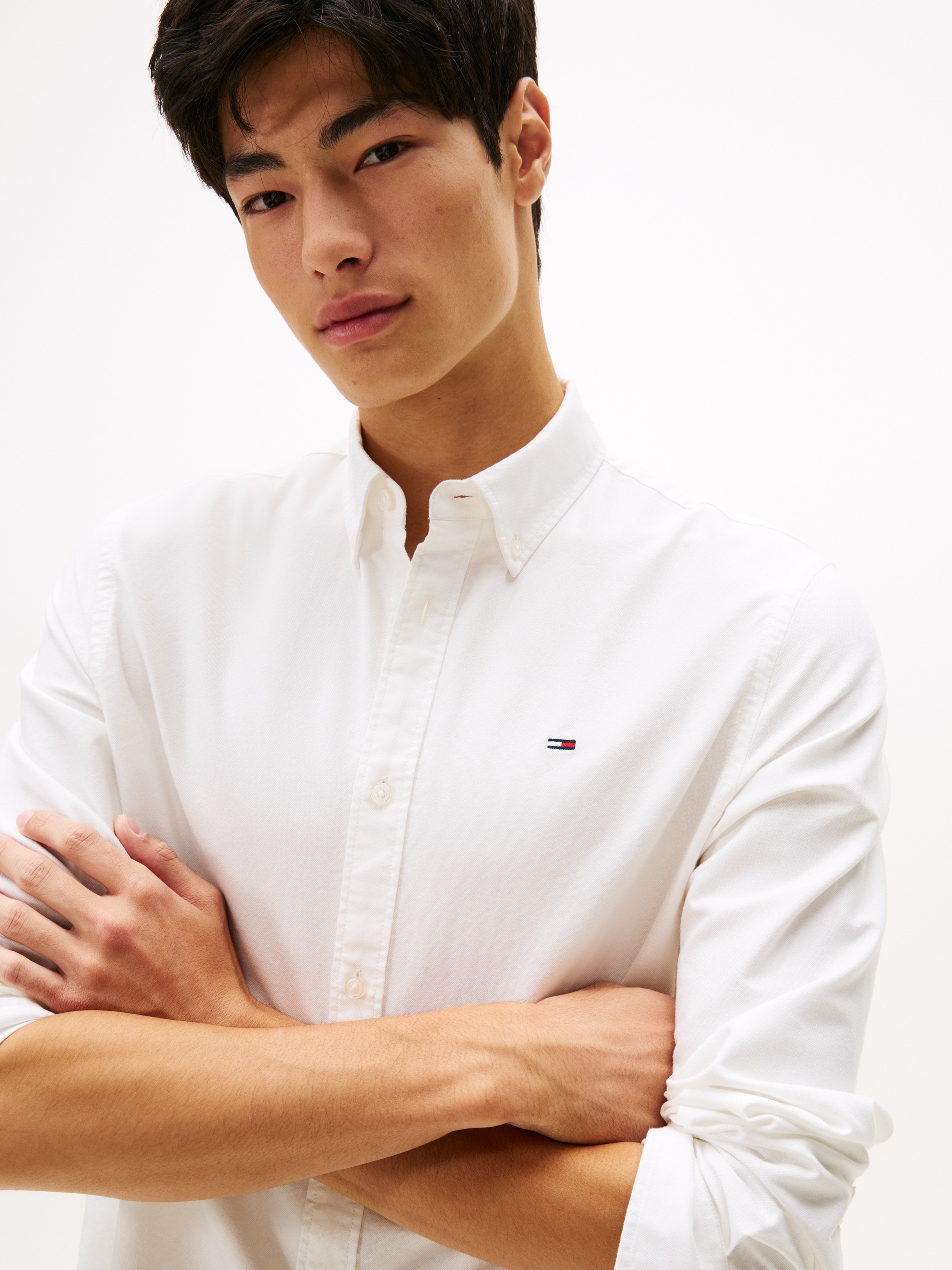 Tommy Jeans Chemise à manches longues »TJM REG OXFORD SHIRT EXT« Mit Rundhalsausschnitt