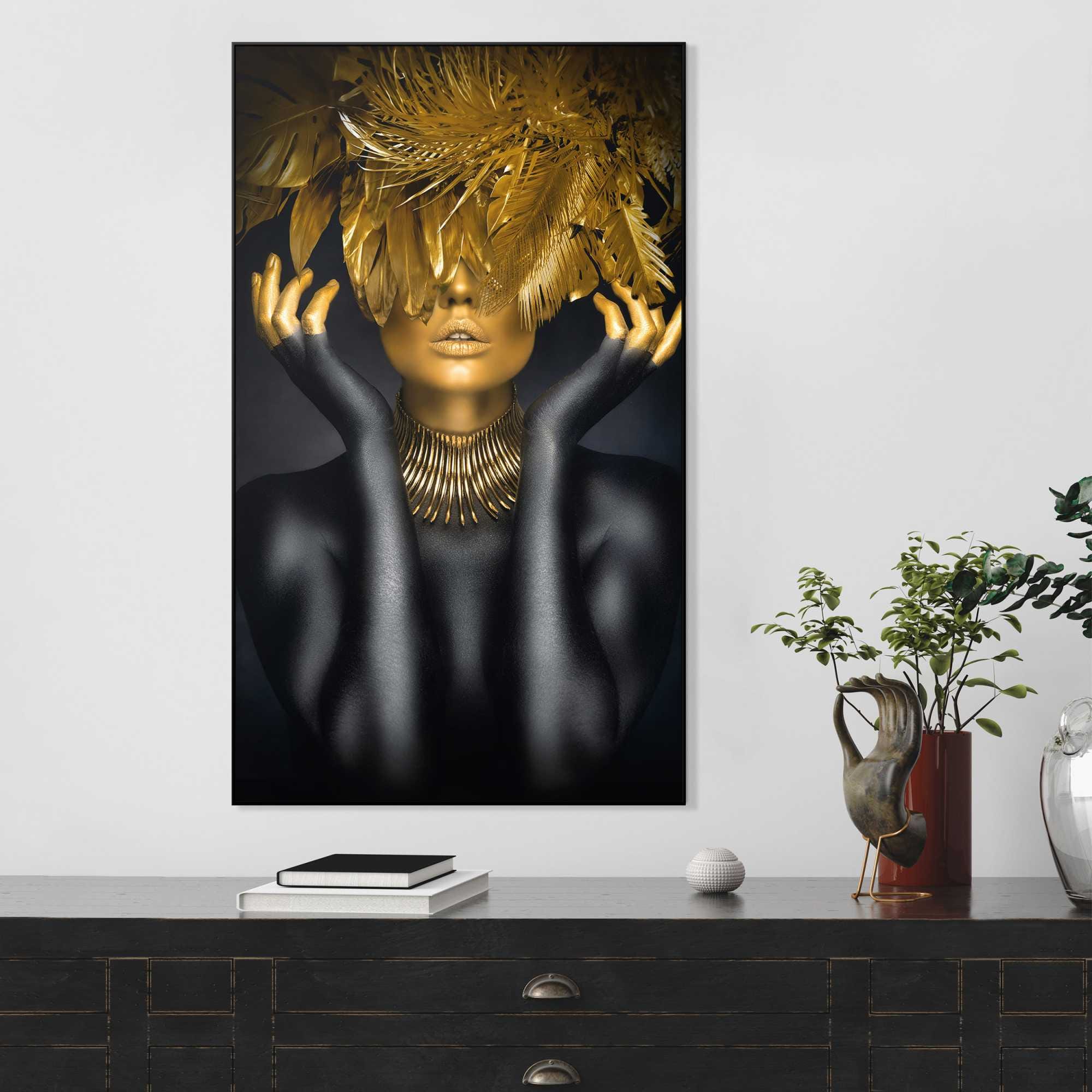 Image of Reinders Wandbild "Golden Feathers"