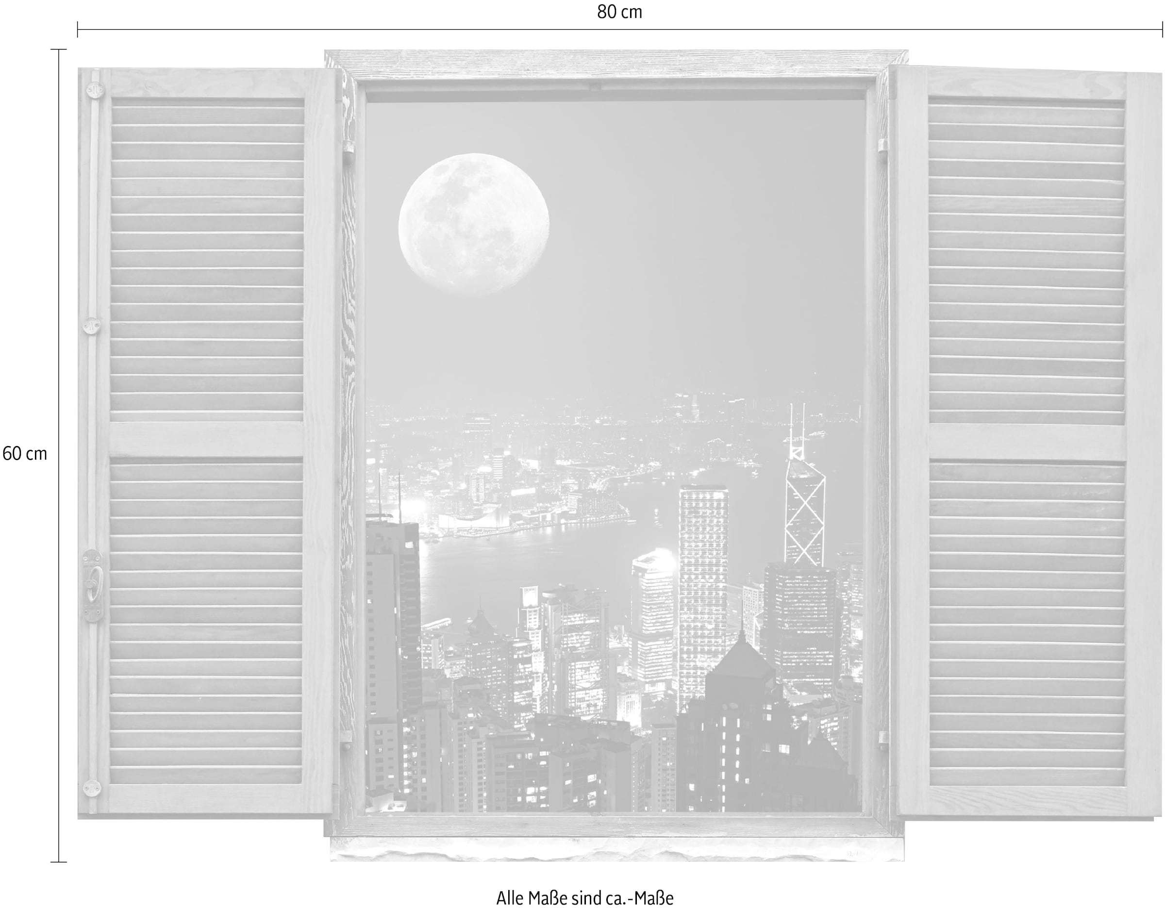 queence Wandtattoo »Grossstadt« Wandsticker, Wandbild, selbstklebend, 3D, Fenster