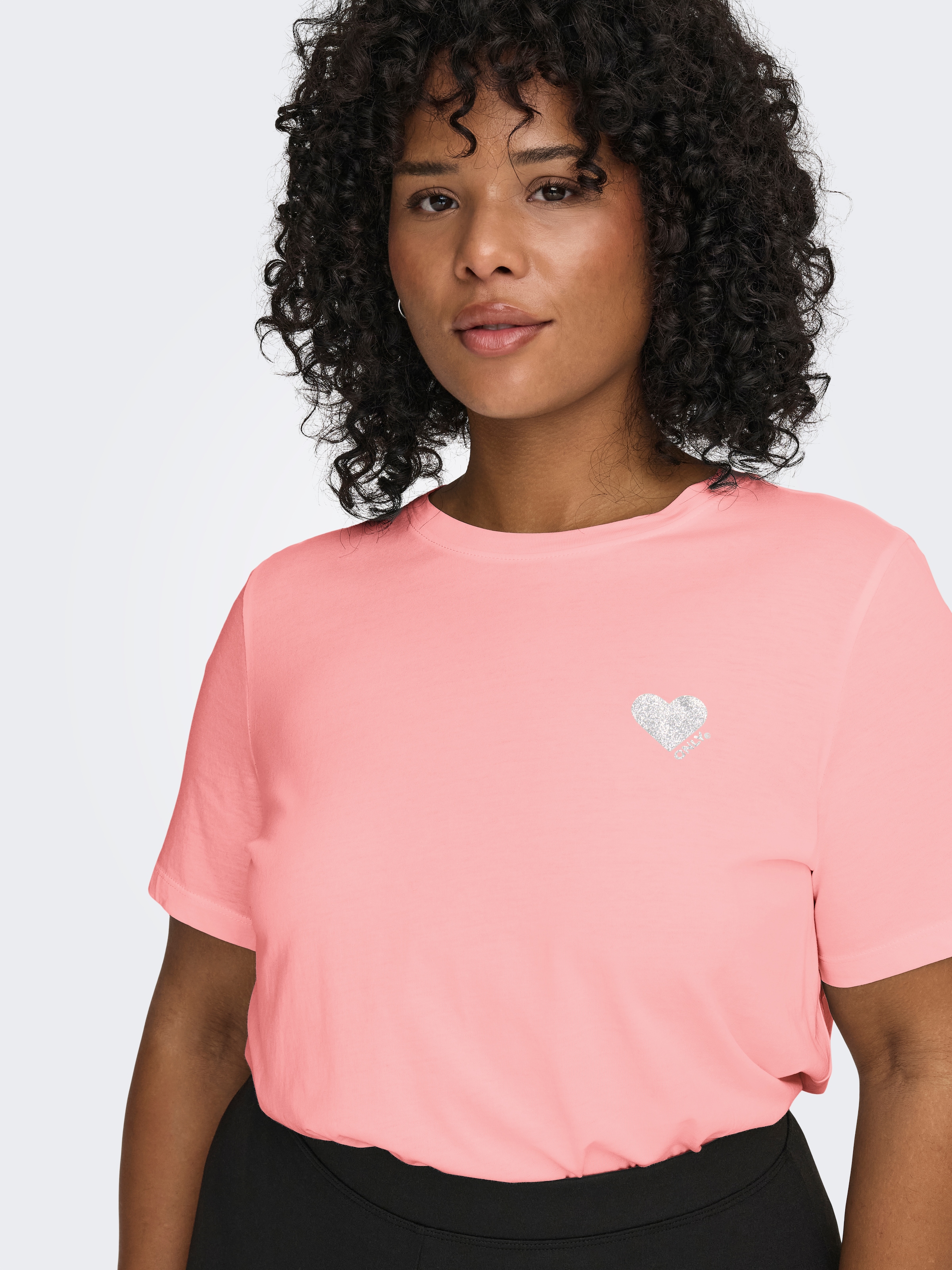 ONLY CARMAKOMA T-Shirt »CARKITA LIFE S/S LOGO TOP JRS NOOS« Baumwolle, regular fit