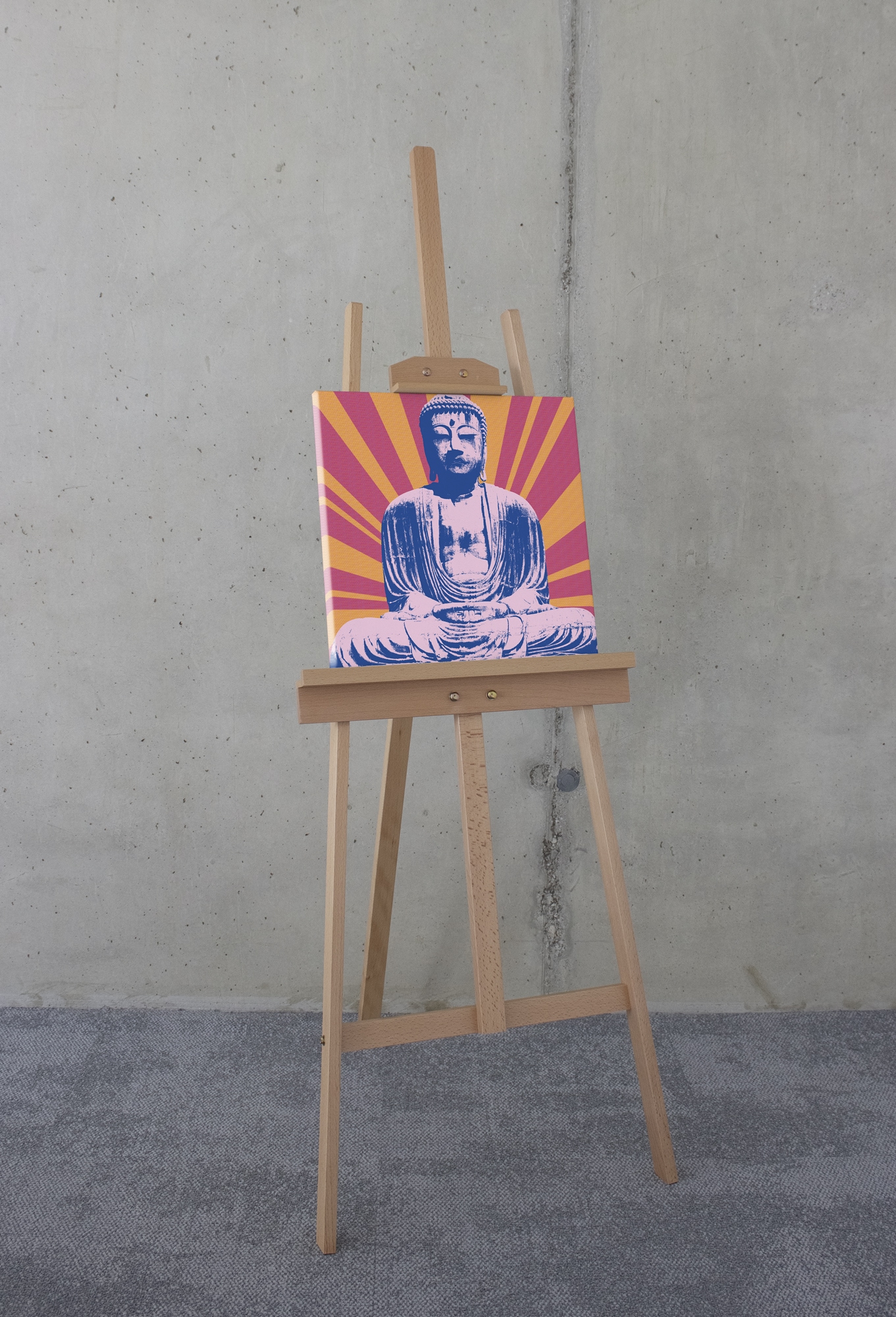 Komar Leinwandbild »Hippie Buddha«, (1 St.), 40x40 cm (Breite x Höhe), Keilrahmenbild