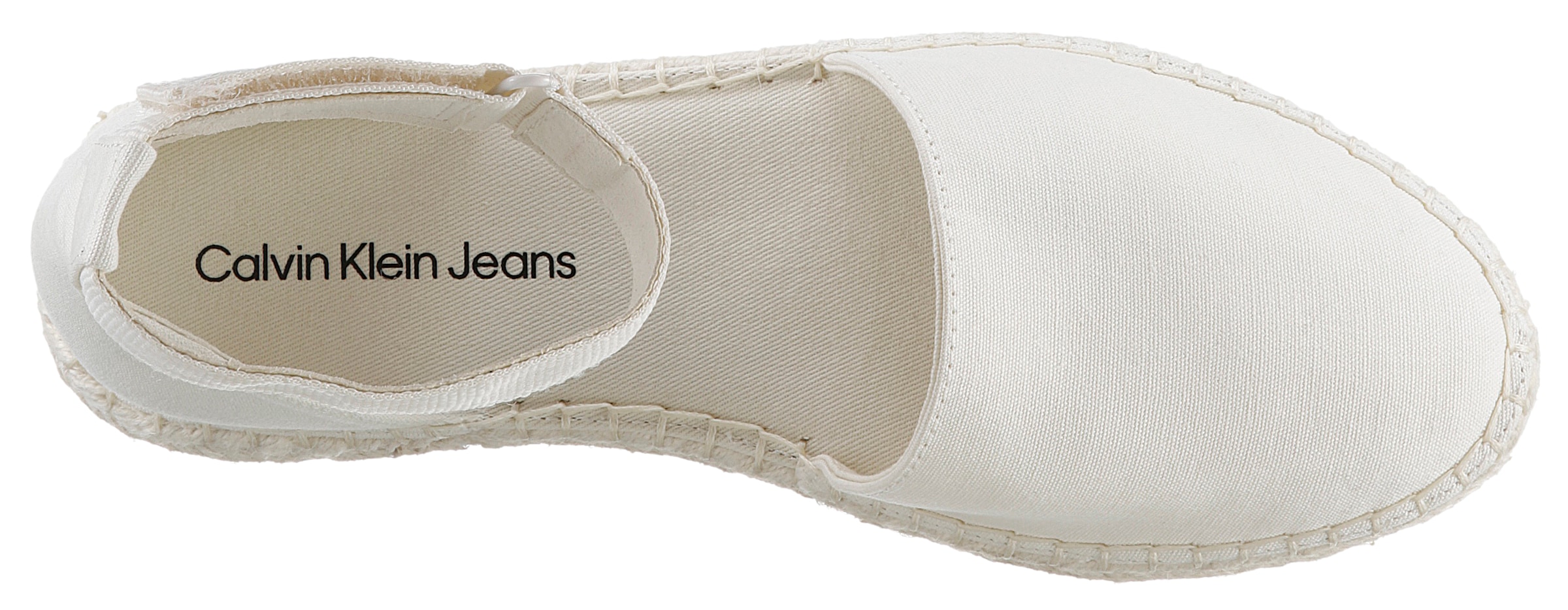 Calvin Klein Jeans Espadrille »EMMA 5C *I«, Strandschuh, Sommerschuhe, Sandale mit Klettriemchen und Juteabsatz