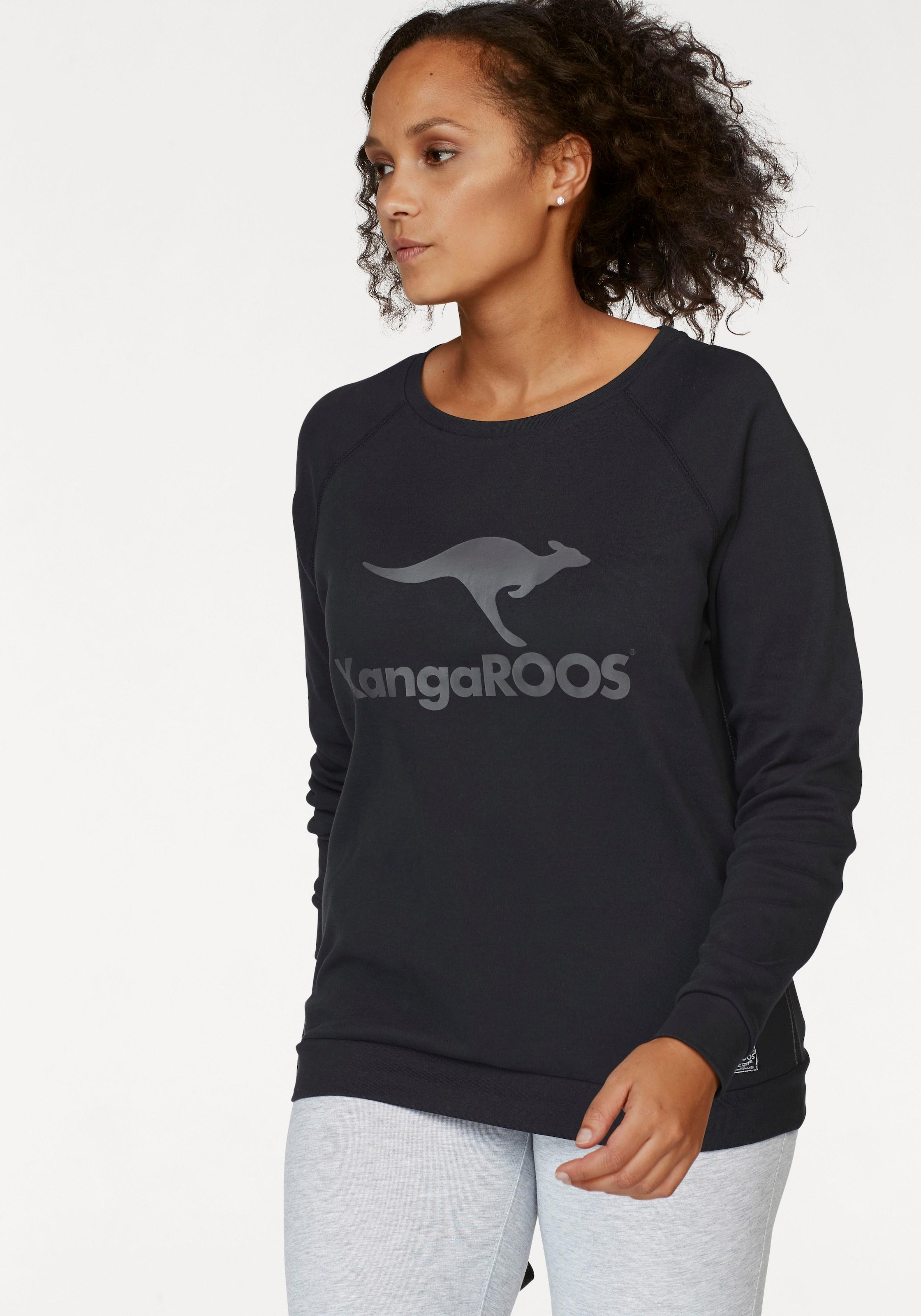 KangaROOS Sweatshirt, Langarm, figurumspielender Schnitt, mit Print, Rundhalsausschnitt